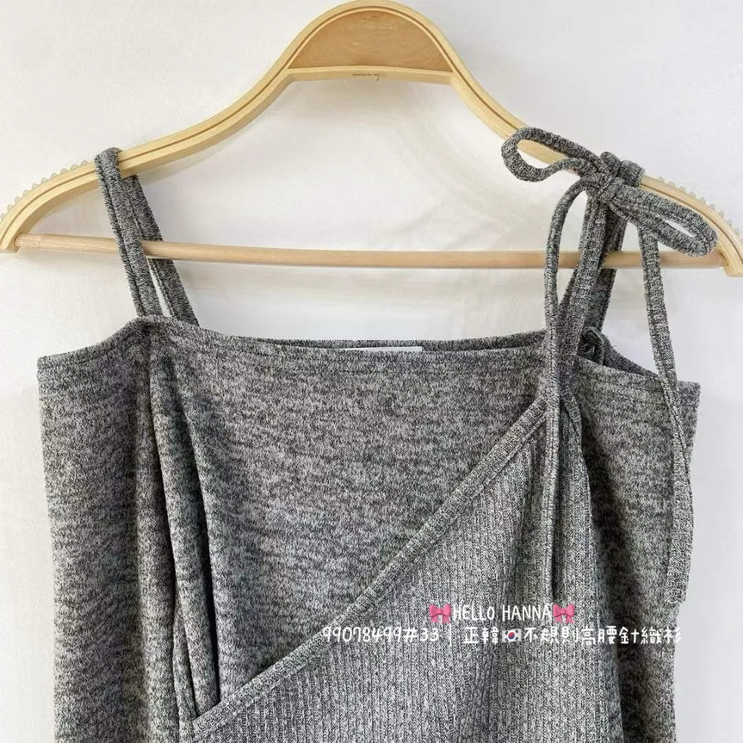 正韓不規則高腰針織衫