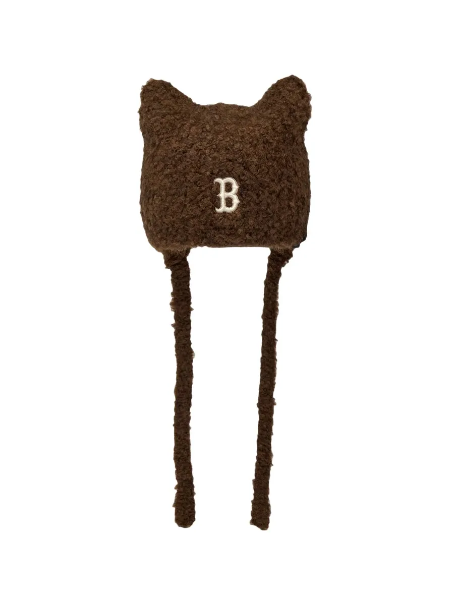 MLB緞帶貓耳毛帽