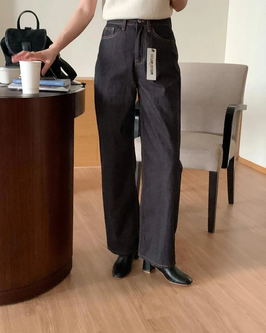 正韓-復古直筒造型牛仔褲 SALE大特價！