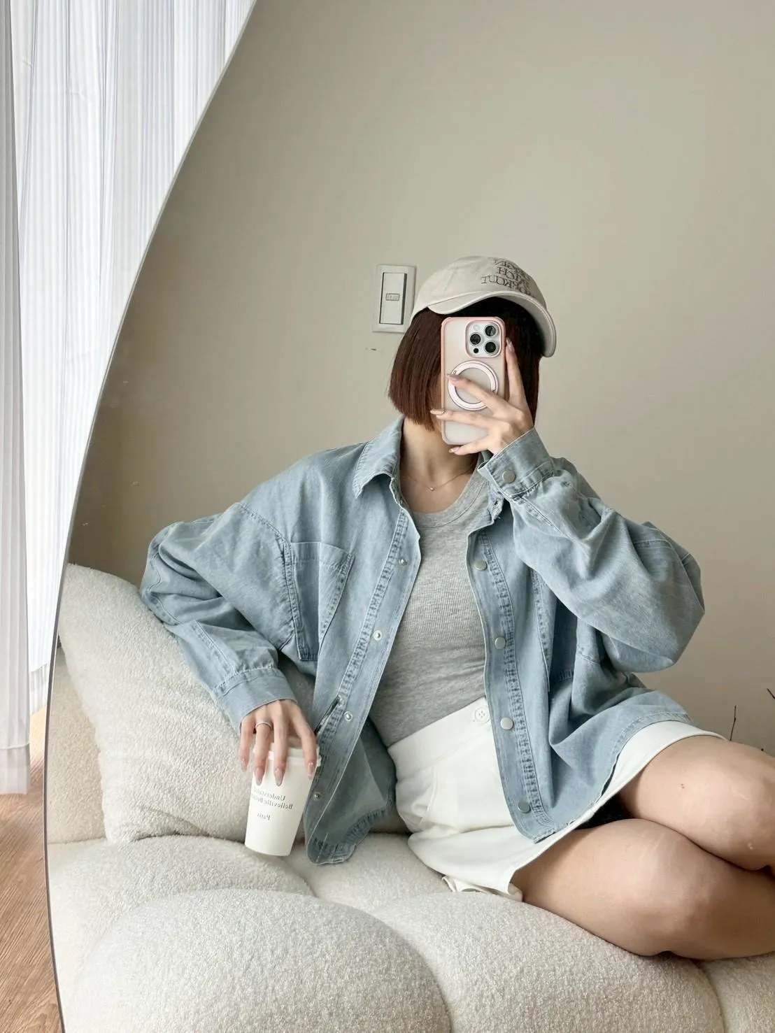 雙口袋牛仔襯衫