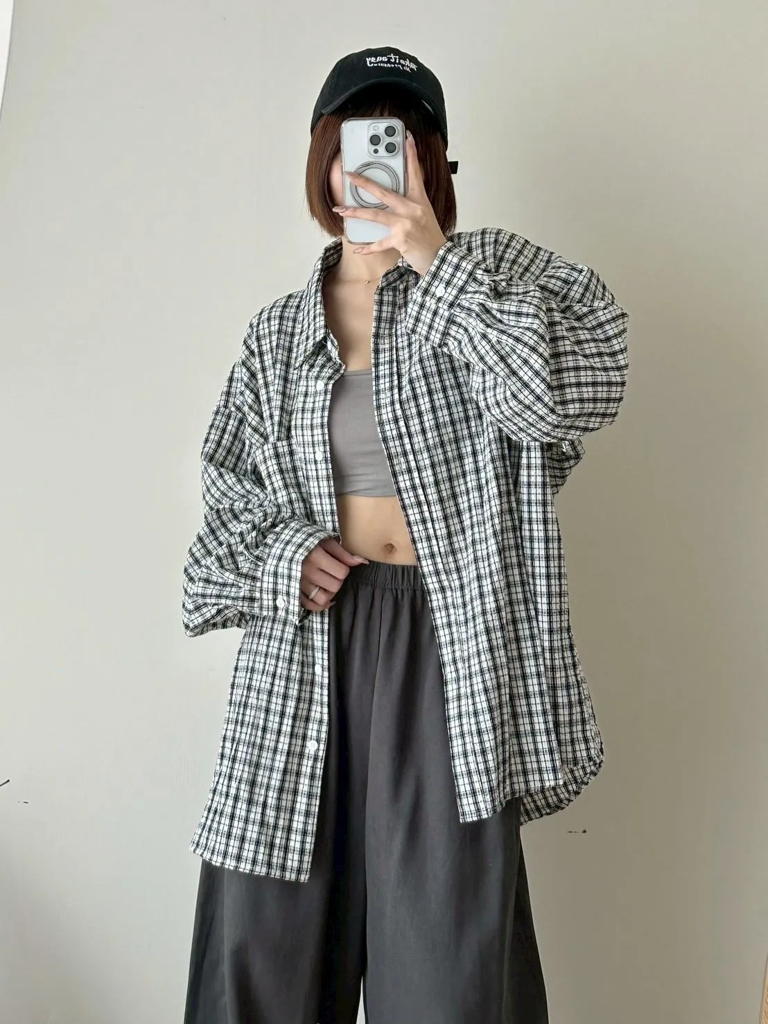 泡泡格子襯衫