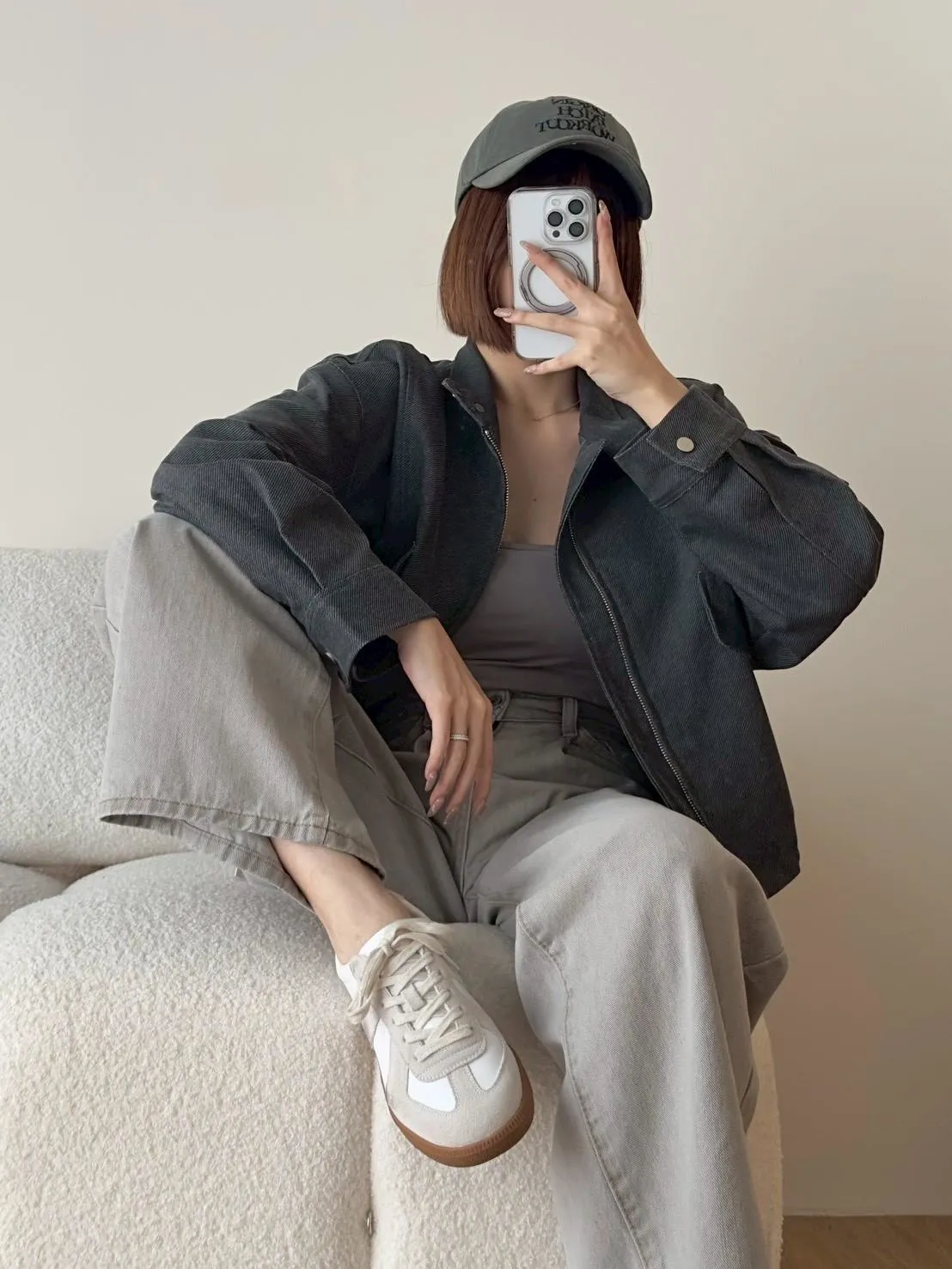 斜紋立領外套