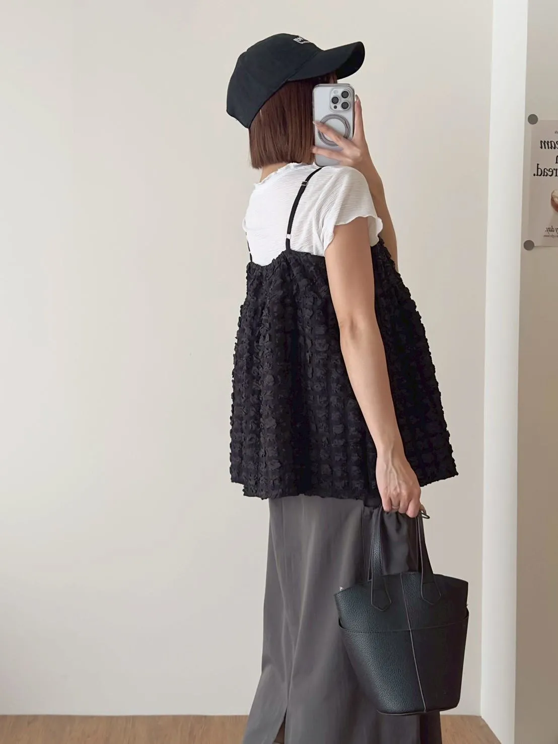立體泡泡肌里紋背心