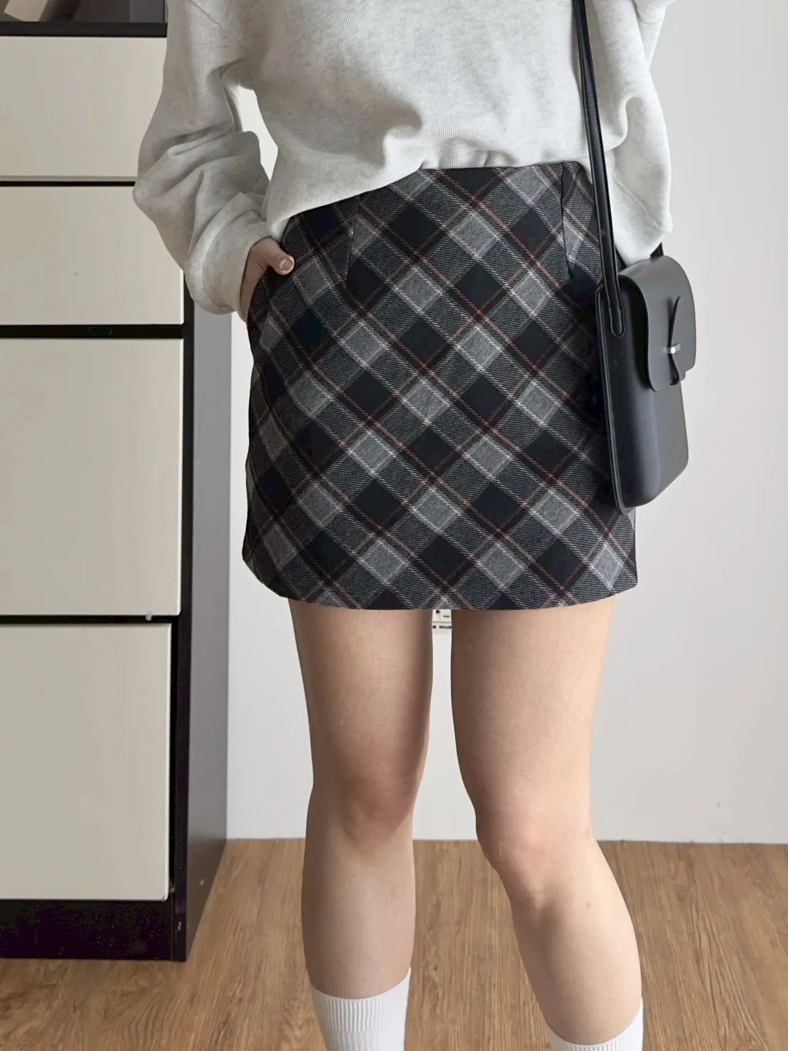 格子短褲裙