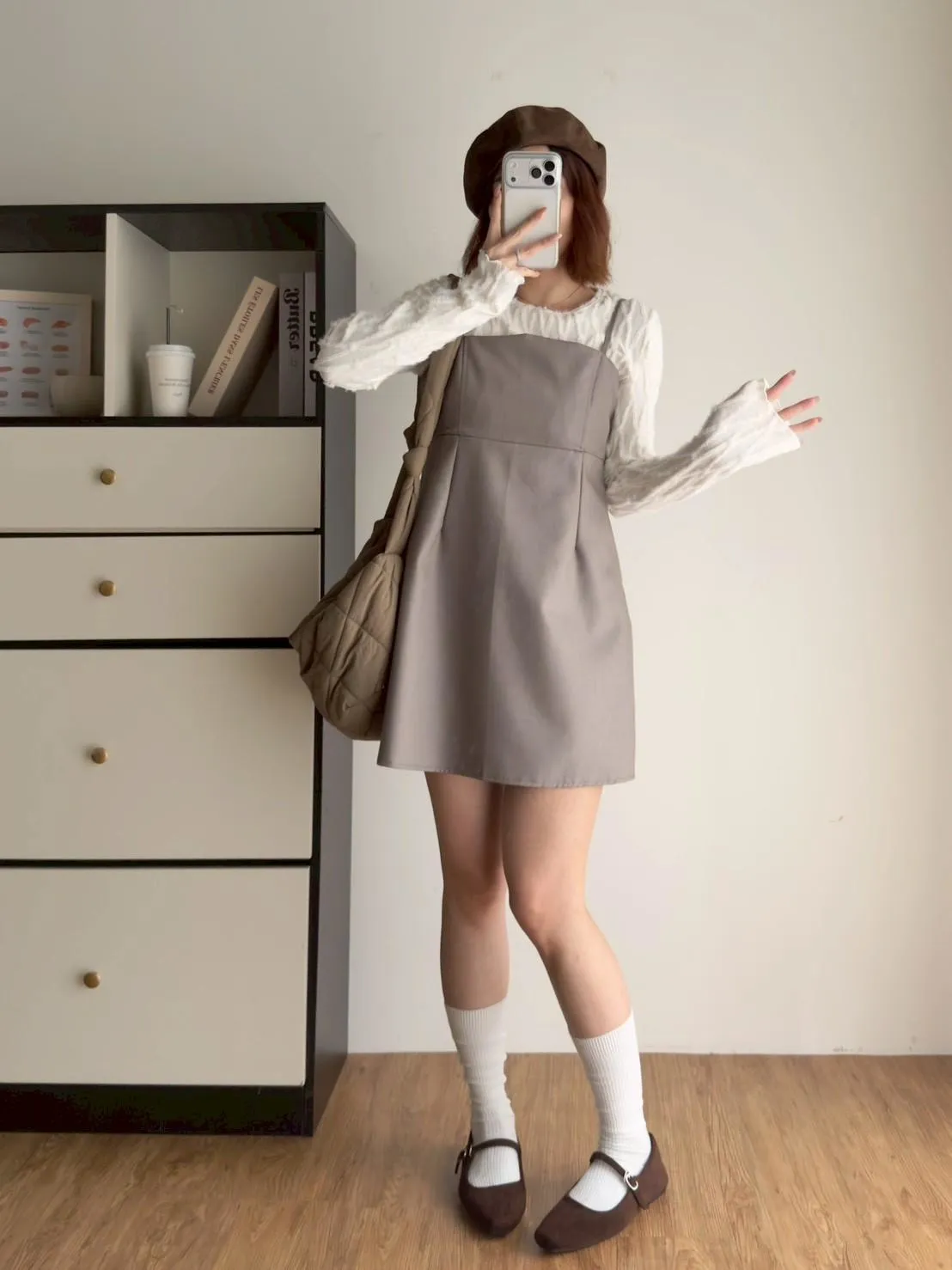 西裝細肩短洋裝