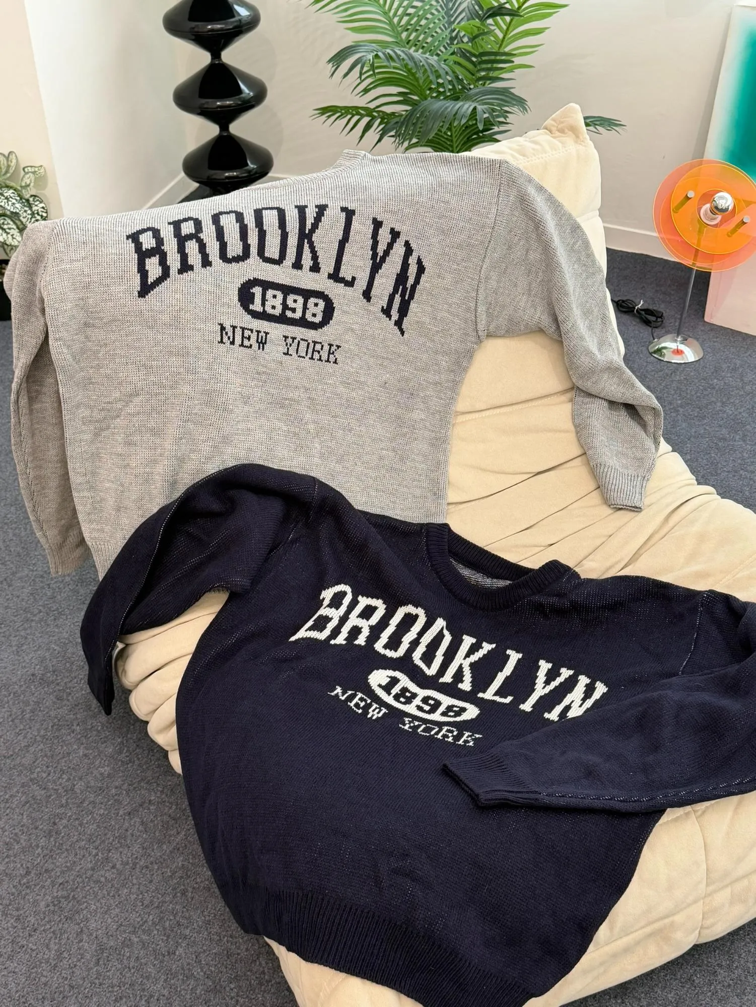 正韓布魯克林針織寬鬆衫