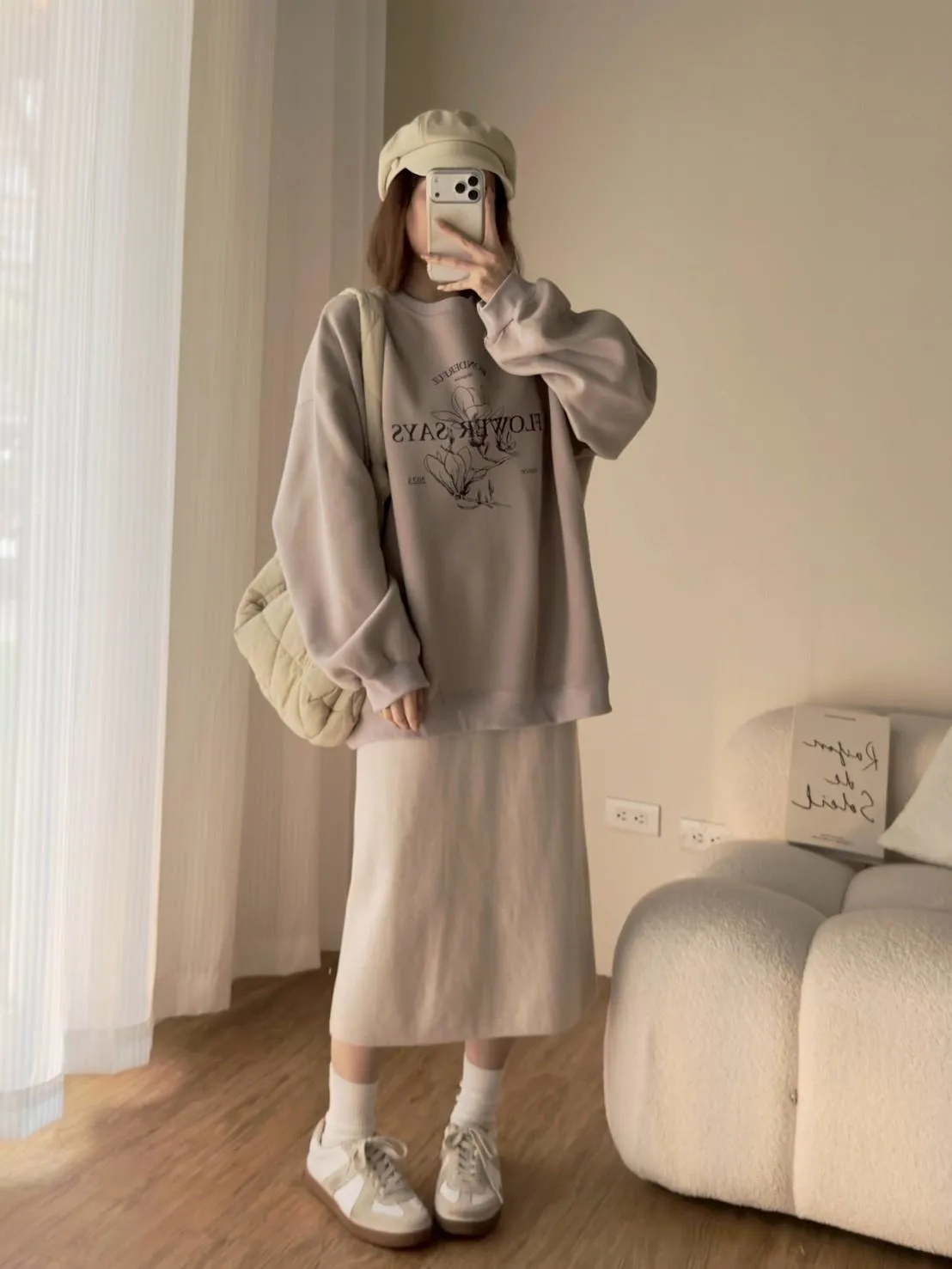 苞芯紗針織後開衩百搭長裙