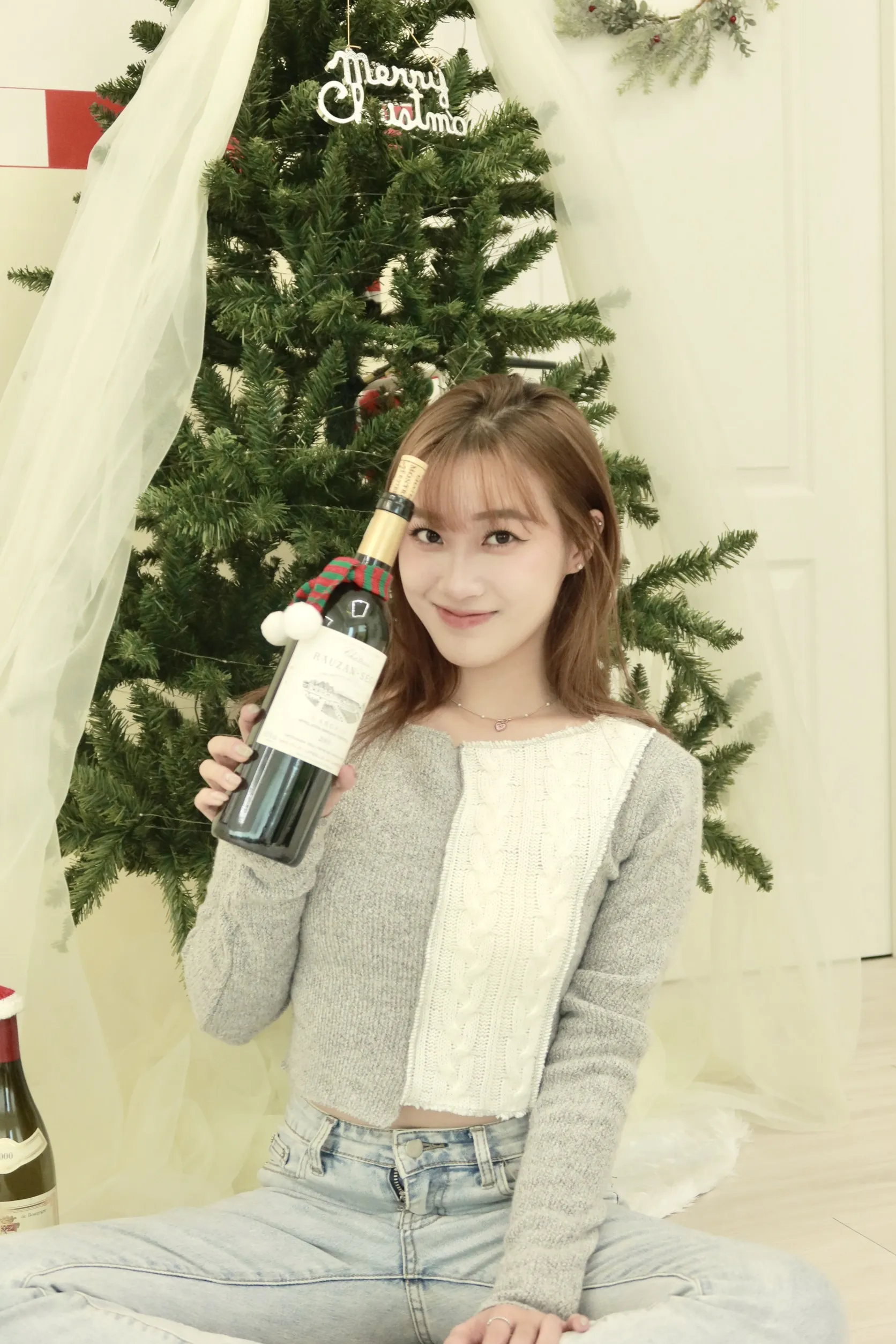 正韓麻花拼色針織短款毛衣