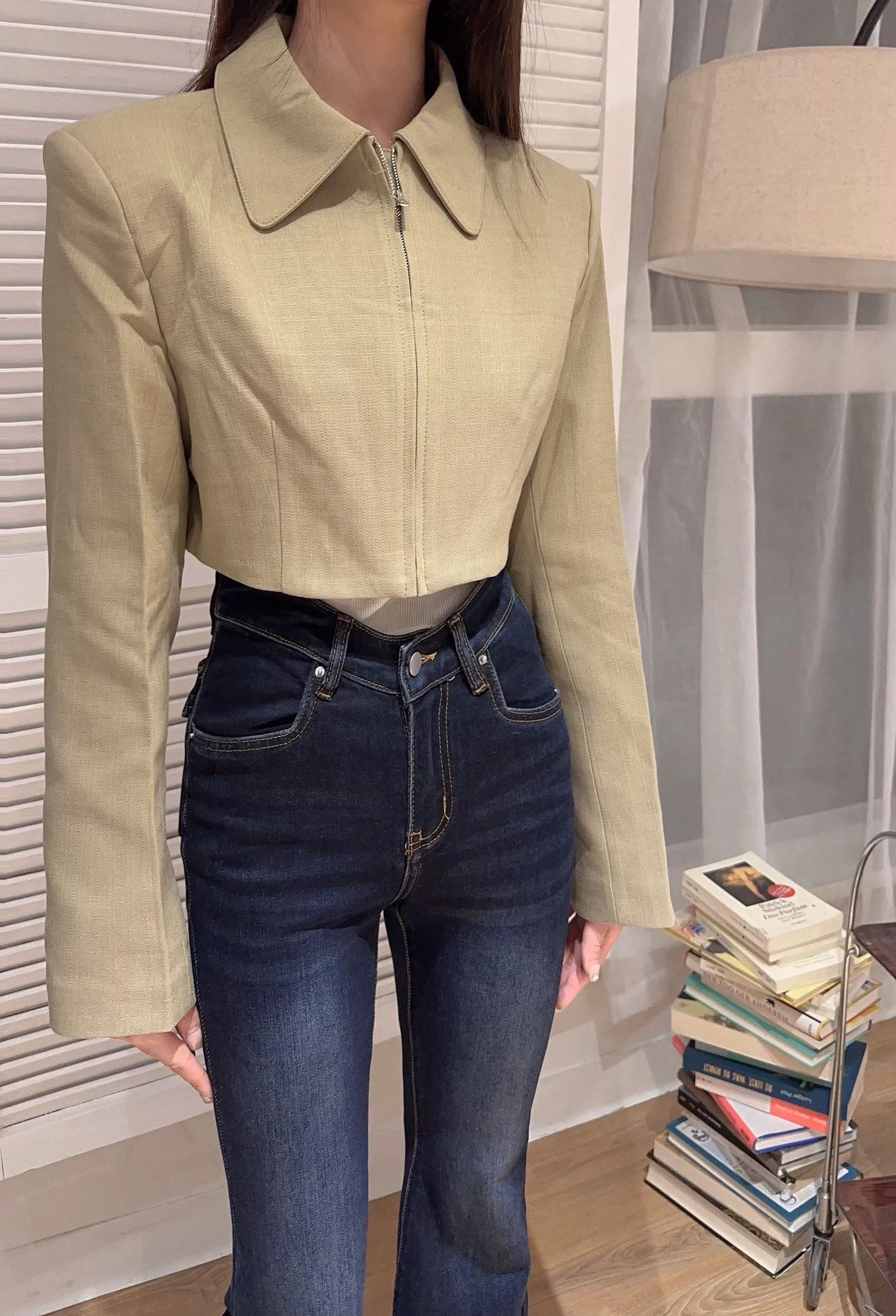 韓系俐落短板風衣外套