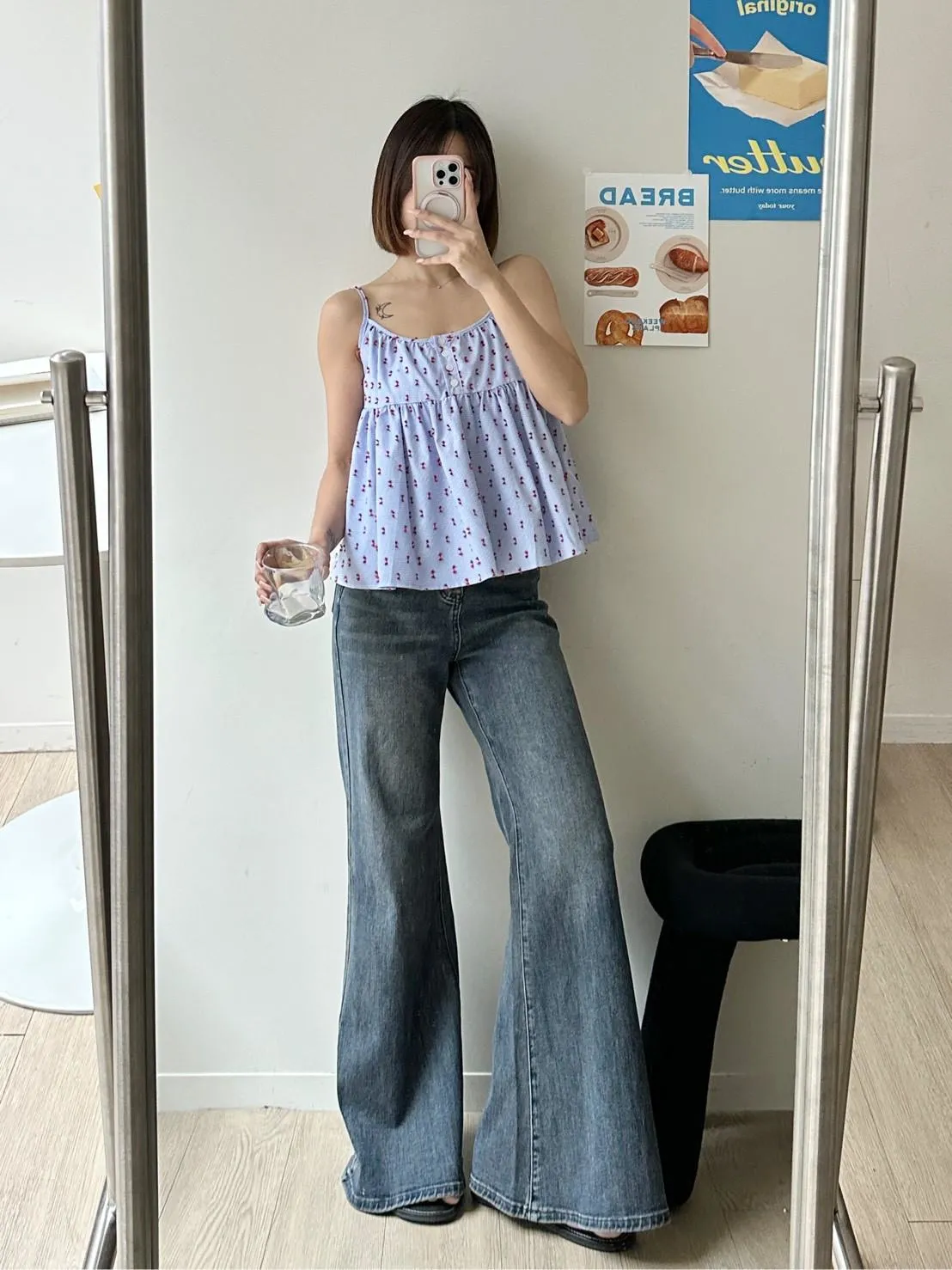 細格疙瘩撞色細肩背心