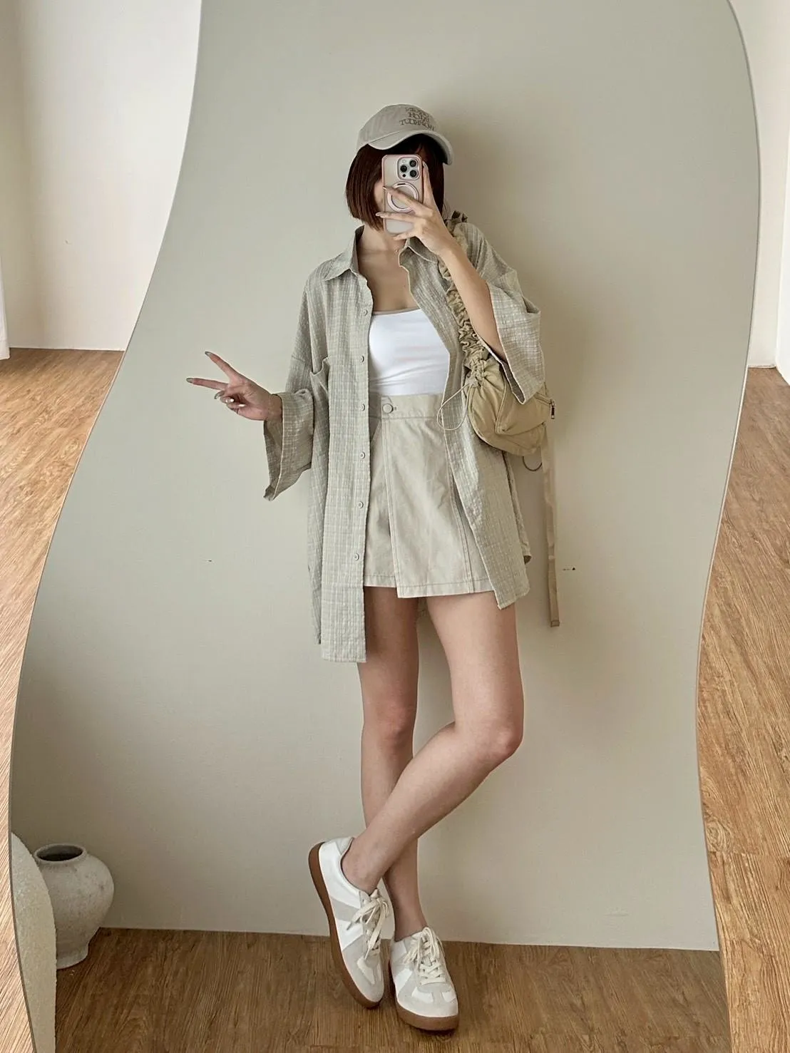 棉麻格子襯衫