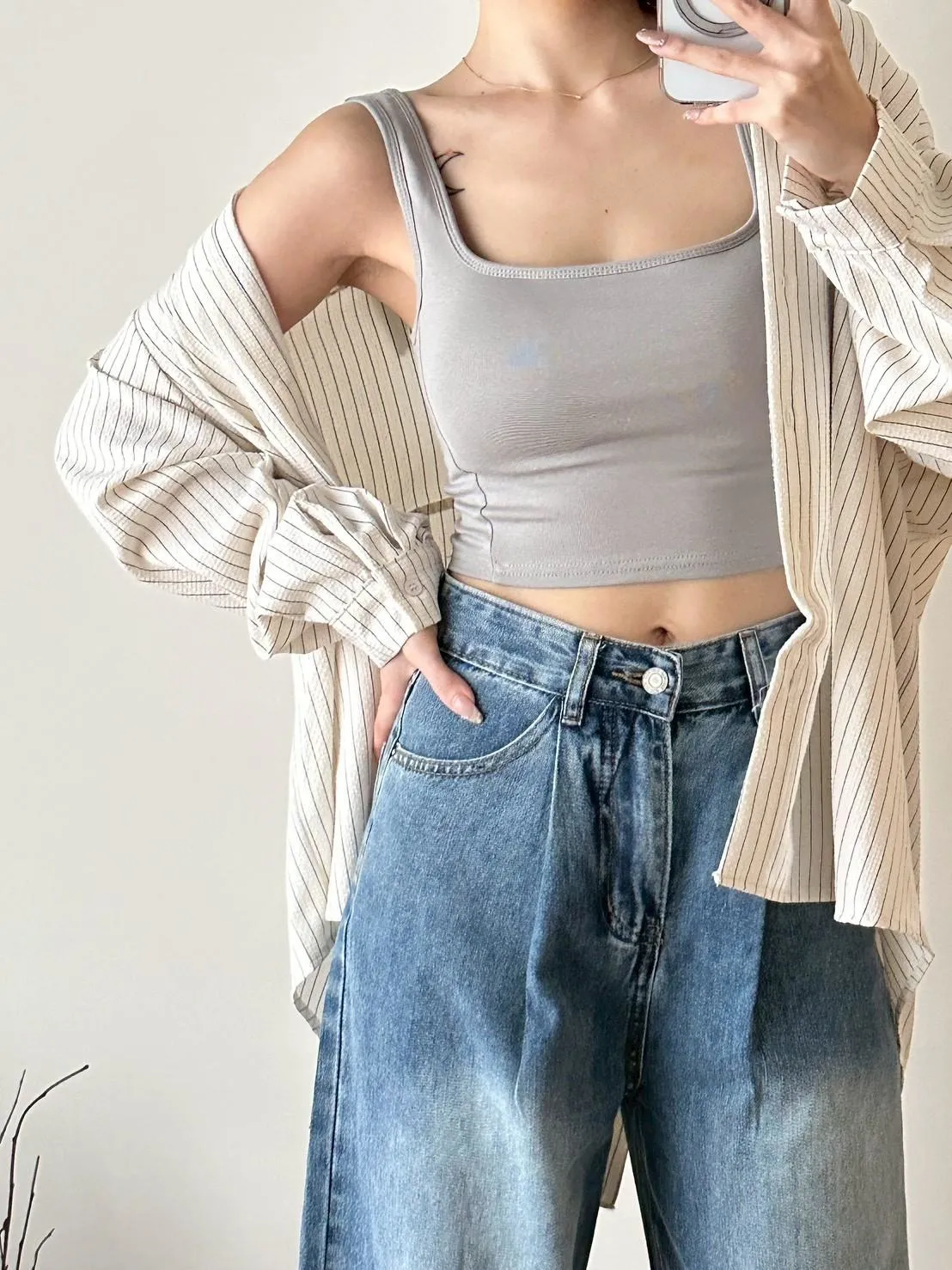 方領雲朵棉背心小可愛
