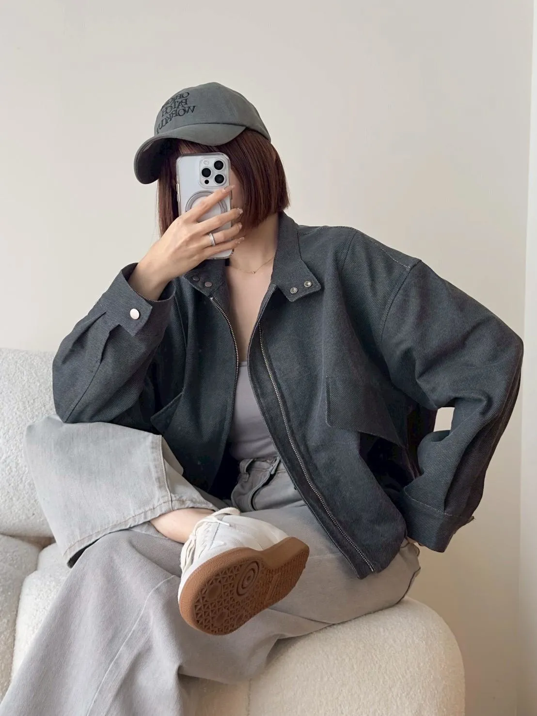 斜紋立領外套
