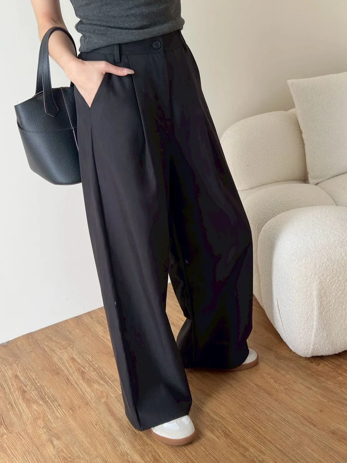 洗水棉麻打折西裝褲