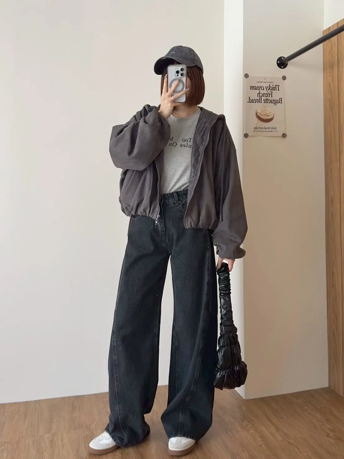 闊腿質感牛仔彎刀褲