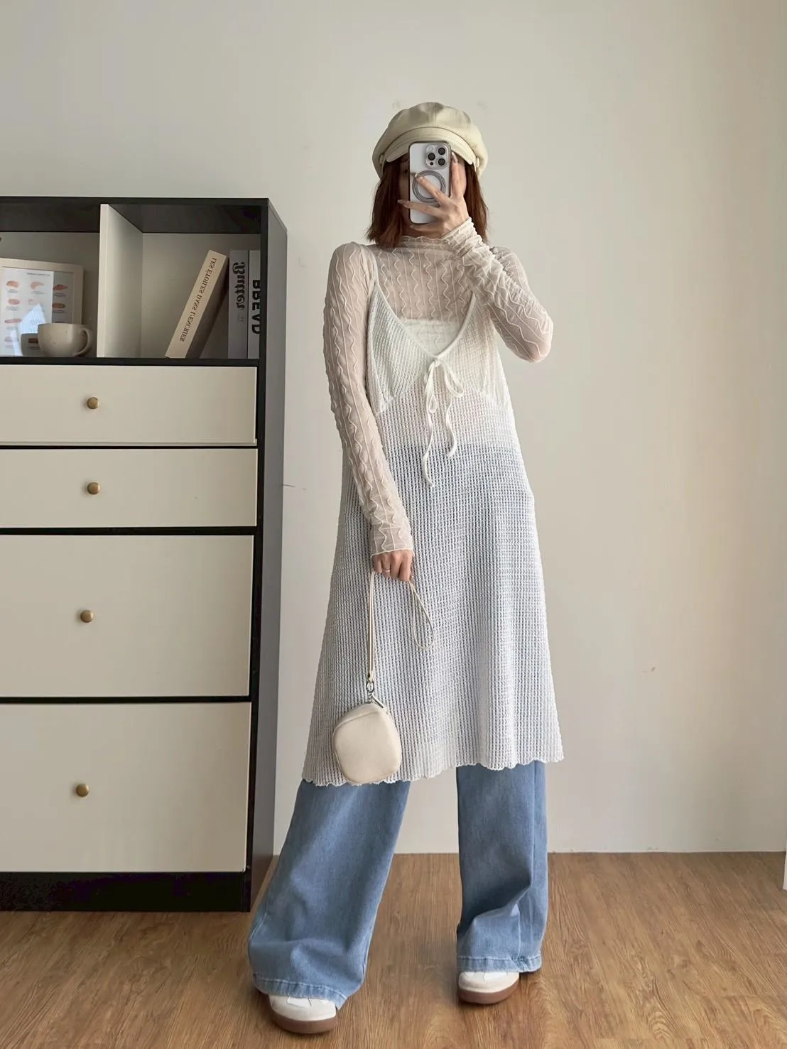 小立領木耳邊蕾絲波浪打底上衣