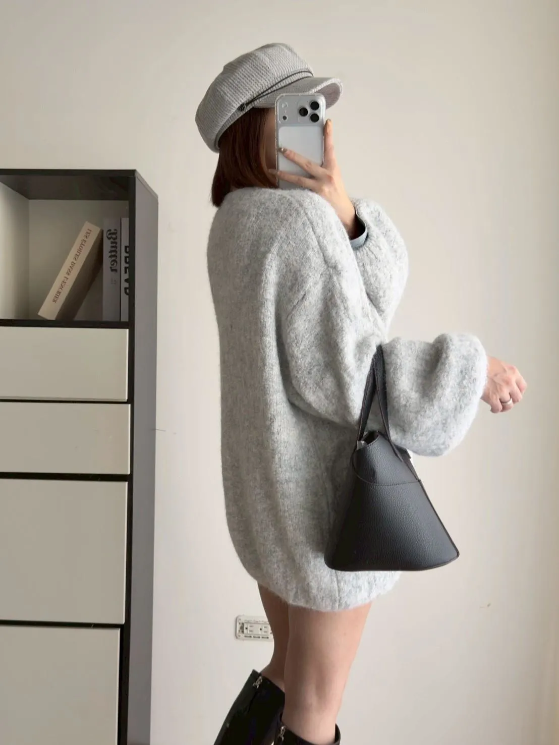 奶糯馬海毛泡袖罩衫外套