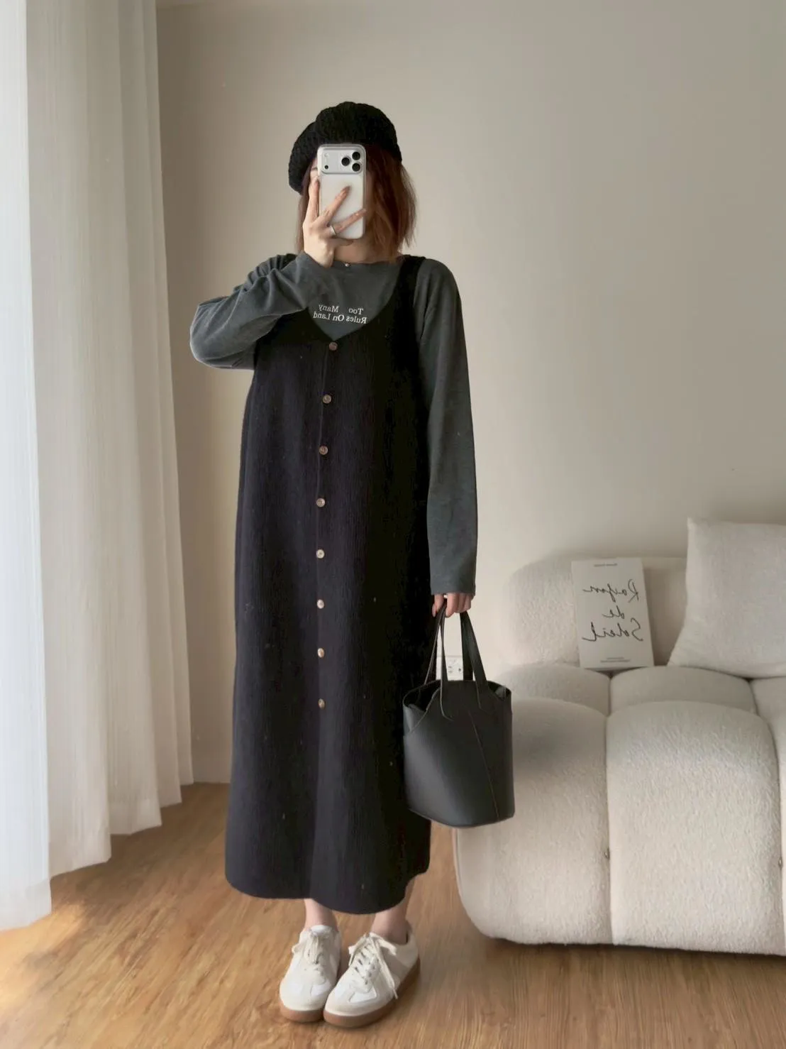 毛料排釦背心長洋