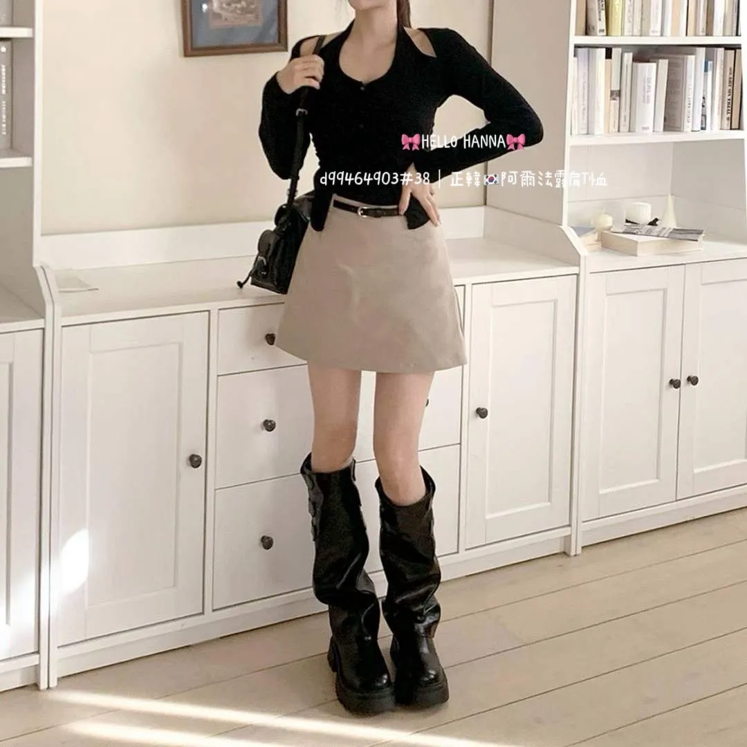 正韓阿爾法露肩T恤