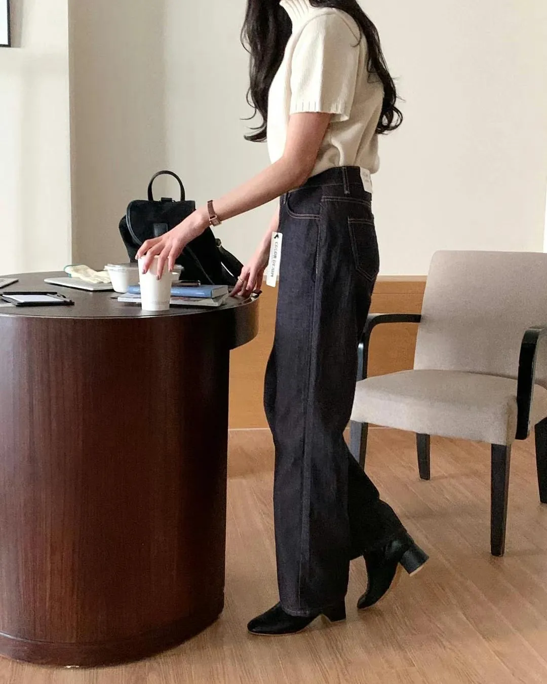 正韓-復古直筒造型牛仔褲 SALE大特價！