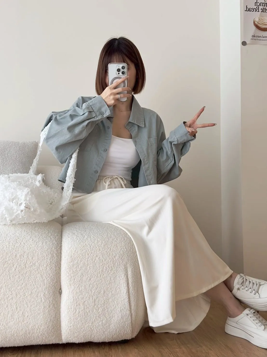洗水短版牛仔襯衫