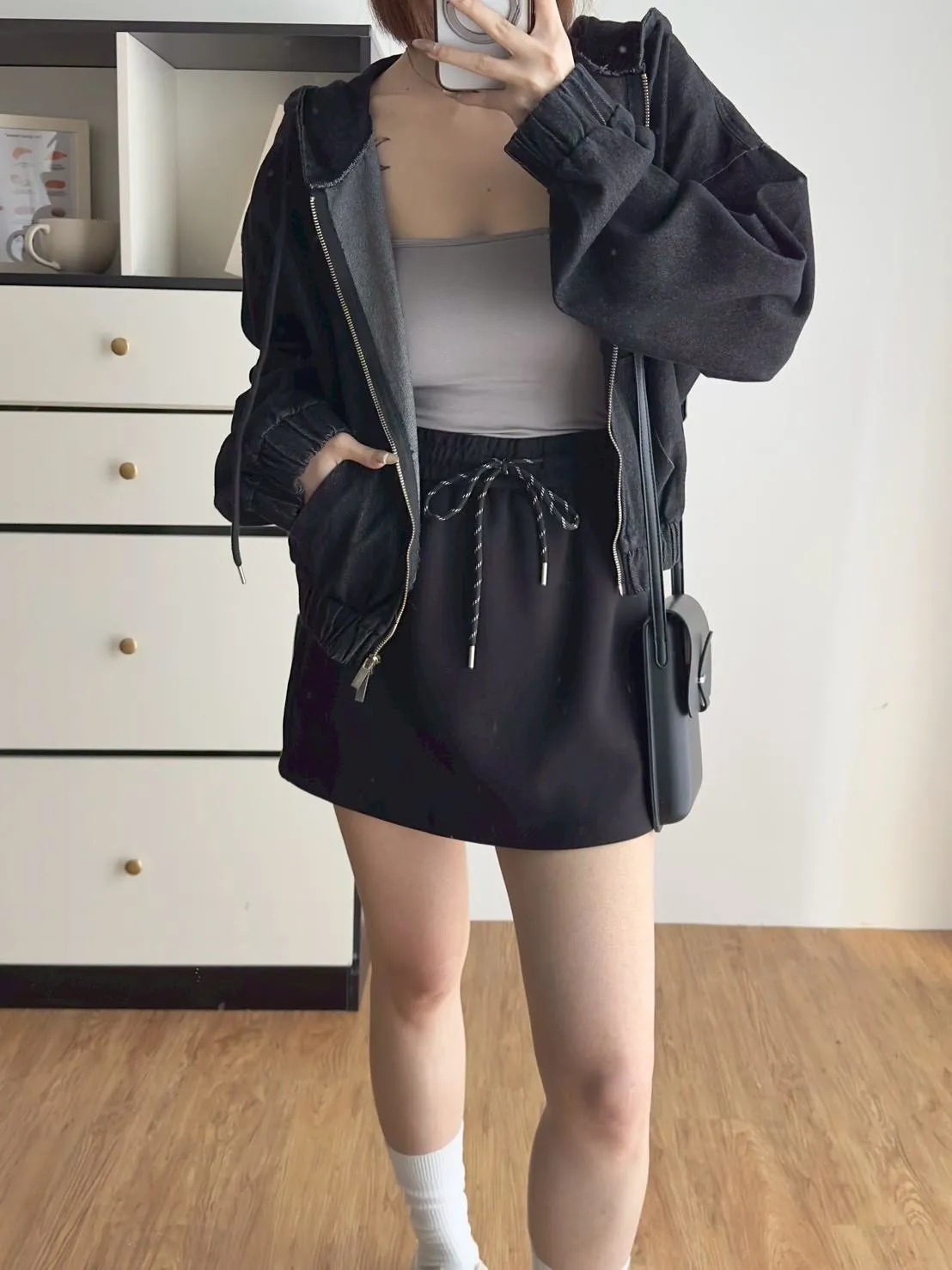 牛仔連帽拉鍊外套