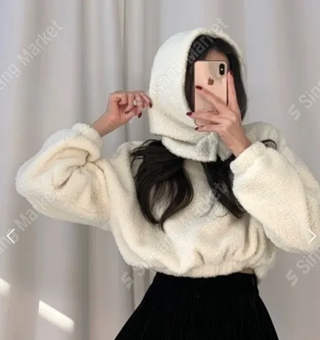 正韓熊熊羊毛帽套裝