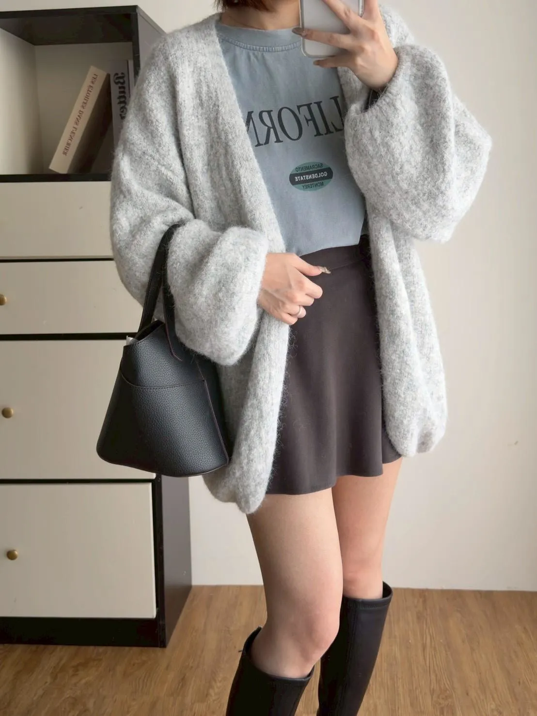 奶糯馬海毛泡袖罩衫外套