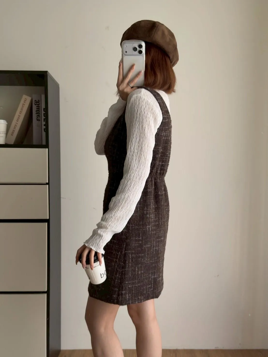 毛呢小香風背心短洋