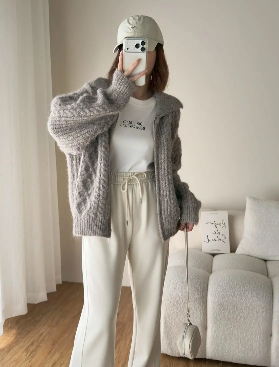 質感奶糯麻花拉鍊毛衣外套