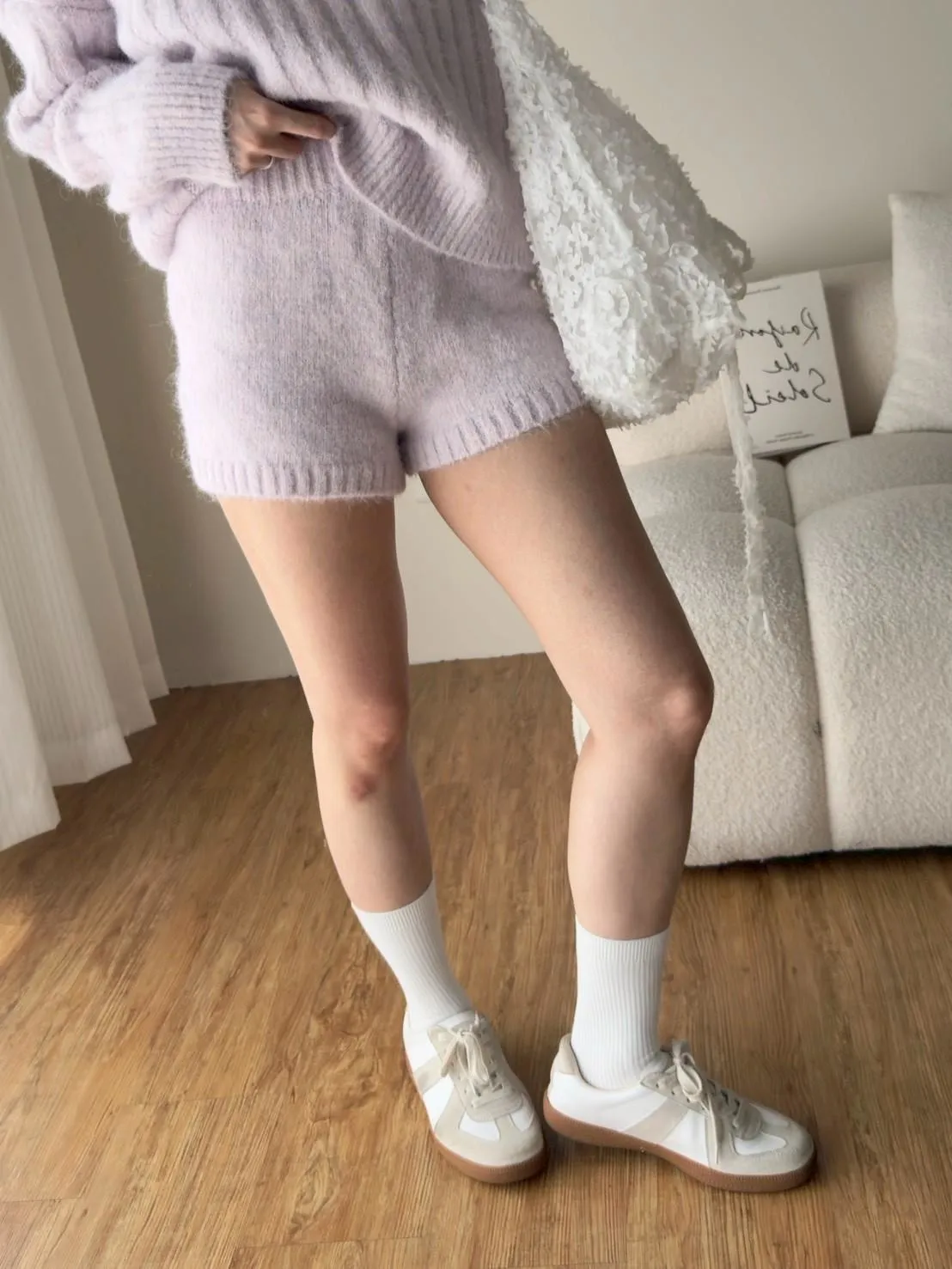 POLO領坑條毛衣➕短褲套裝