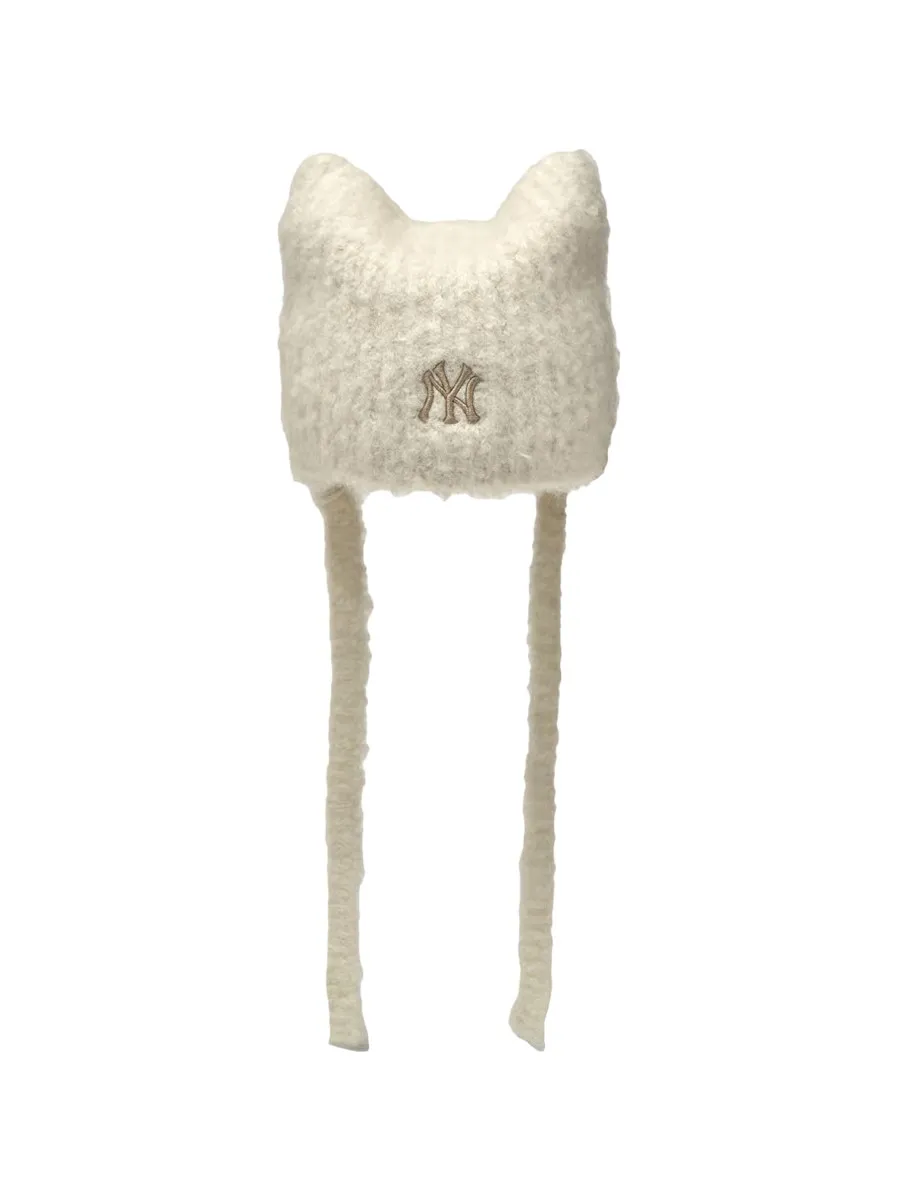 MLB緞帶貓耳毛帽