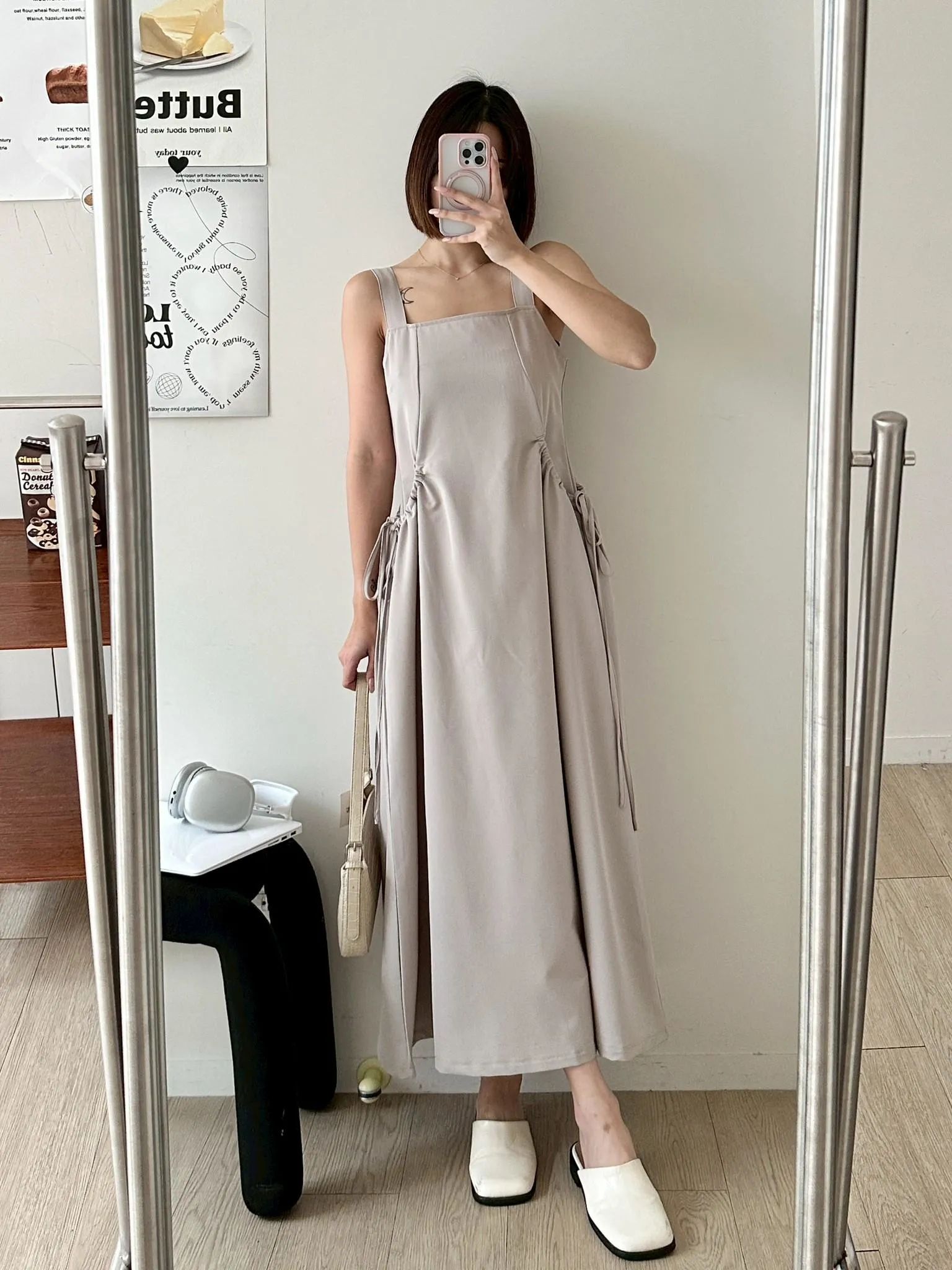 背心造型口袋洋裝