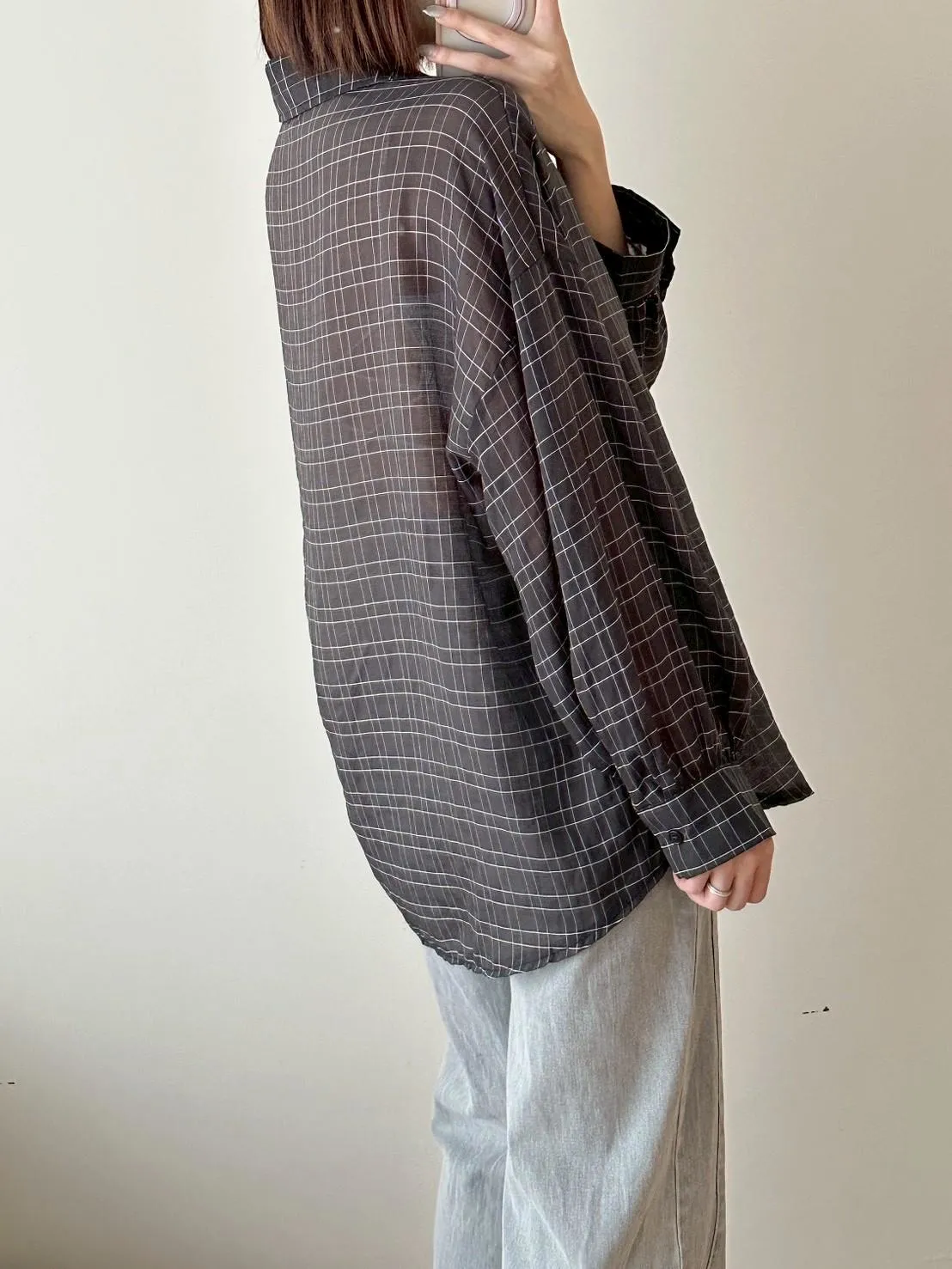 透透格子襯衫