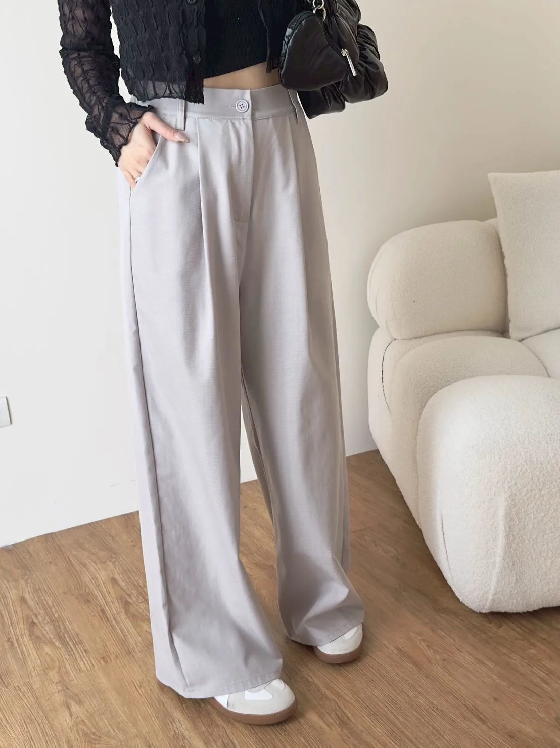 洗水棉麻打折西裝褲