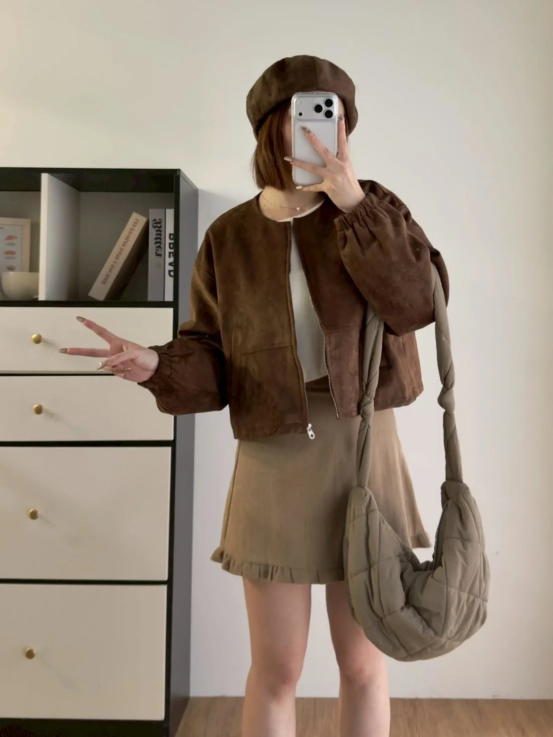 圓領麂皮絨外套