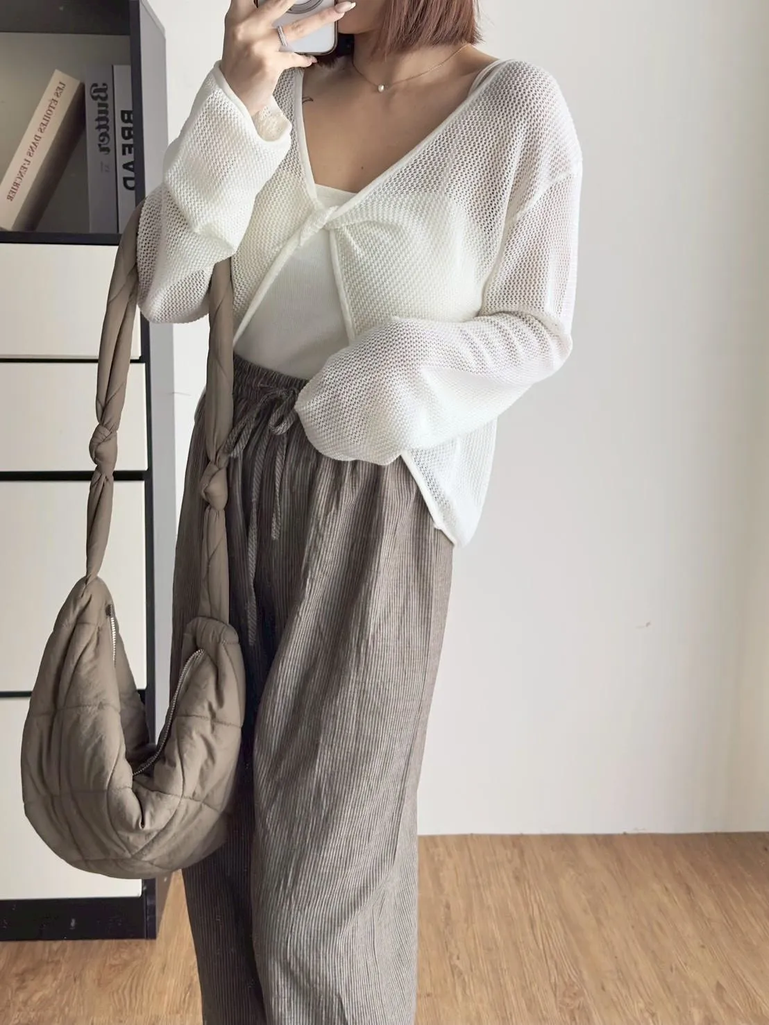 前扭結兩件式針織上衣