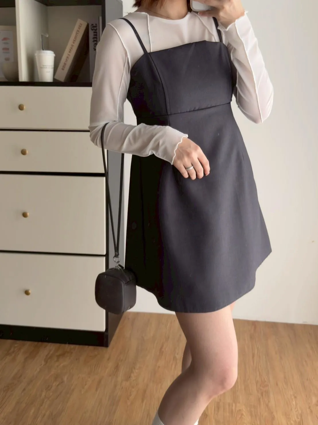 西裝細肩短洋裝