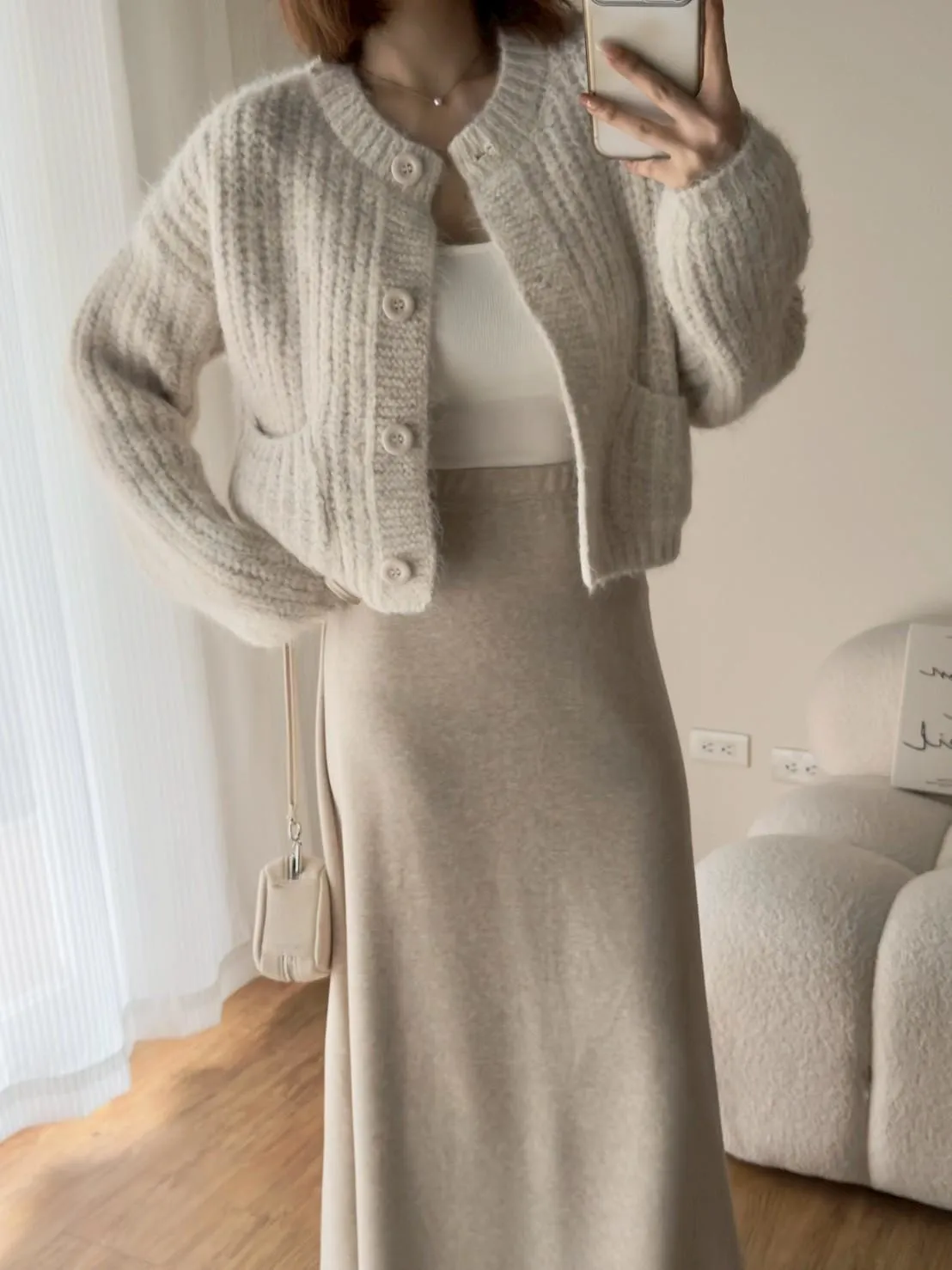 北極絨雙口袋排釦外套