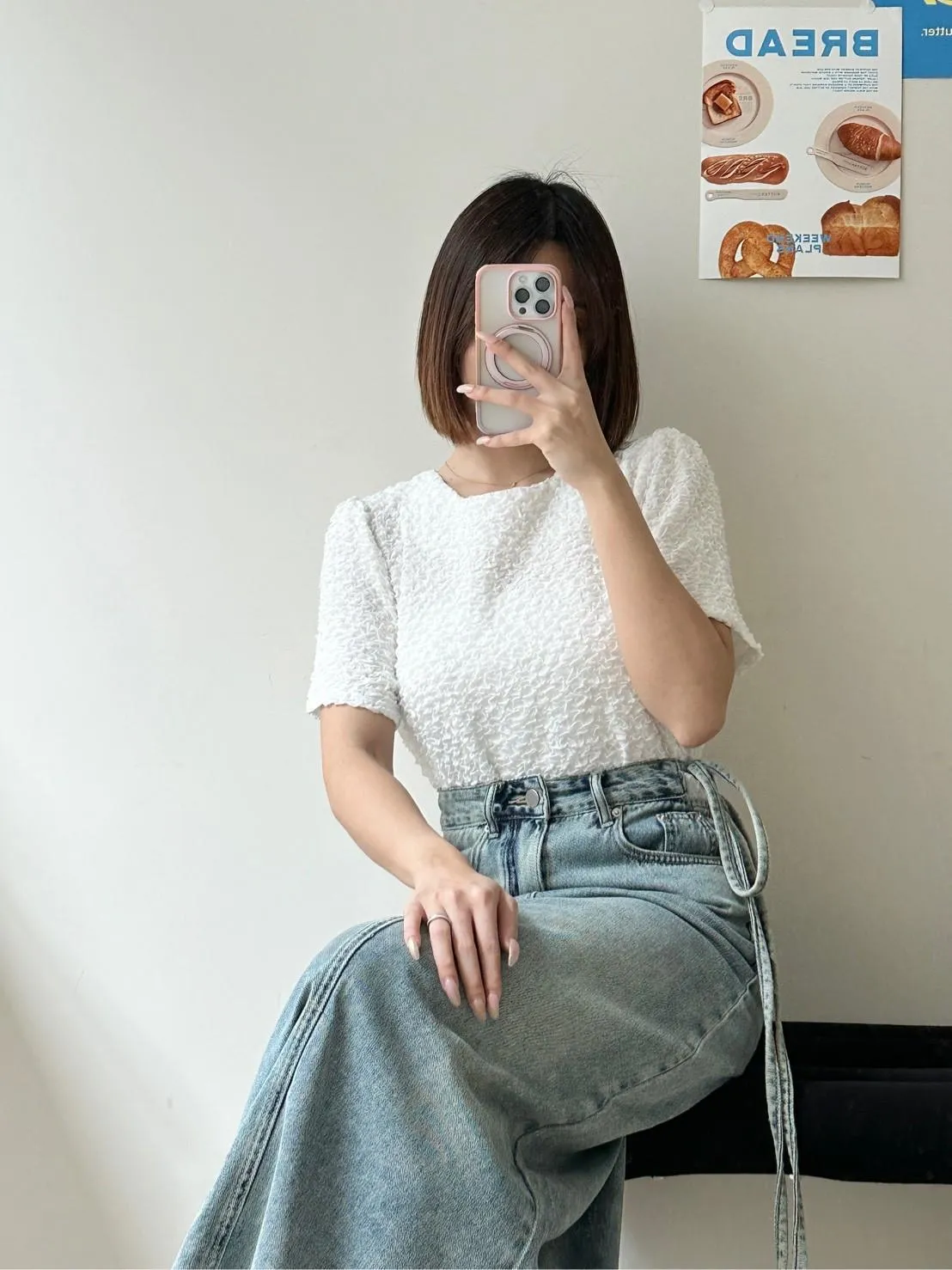 泡泡壓皺上衣
