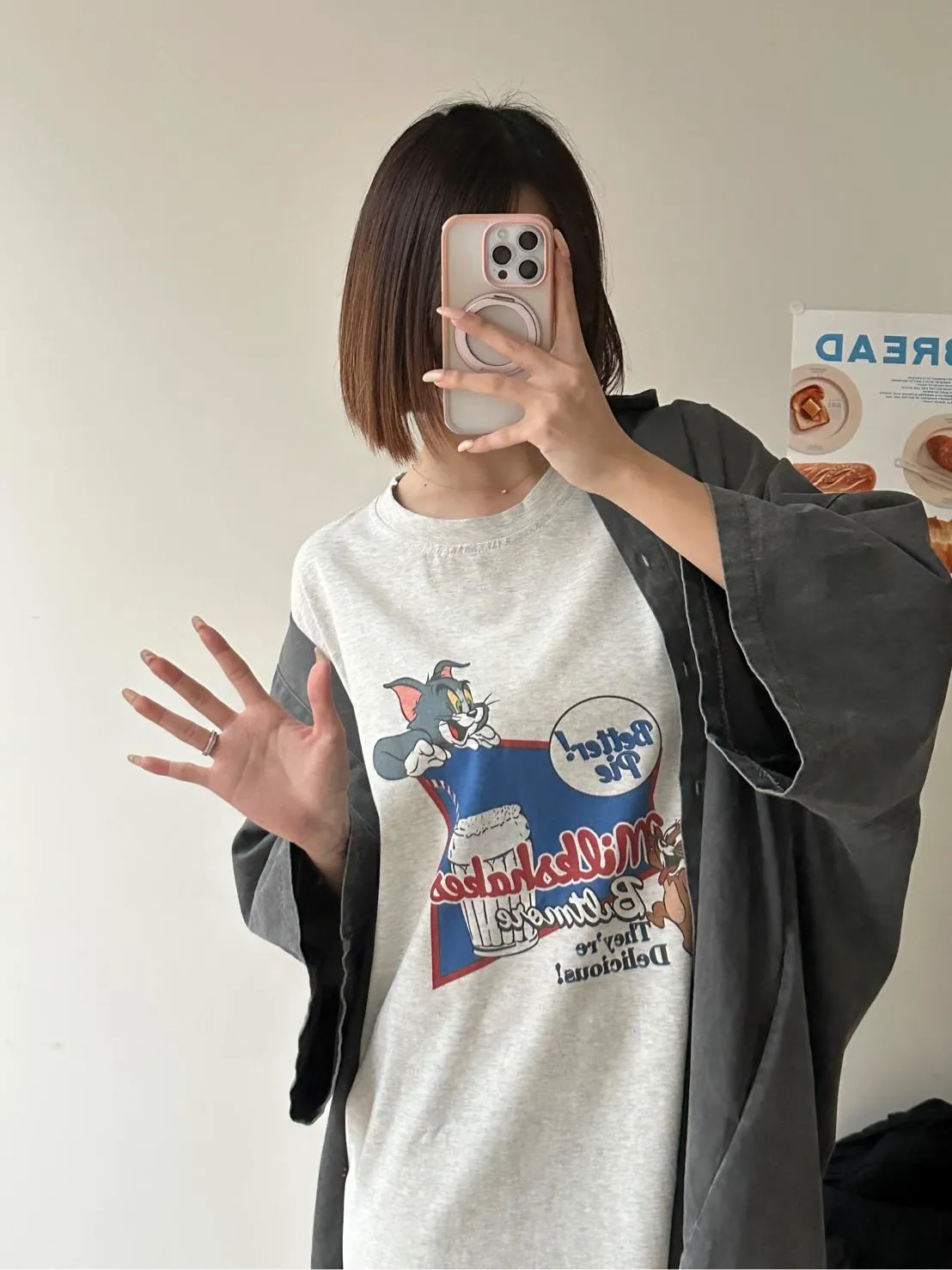 老鼠&貓大學T恤