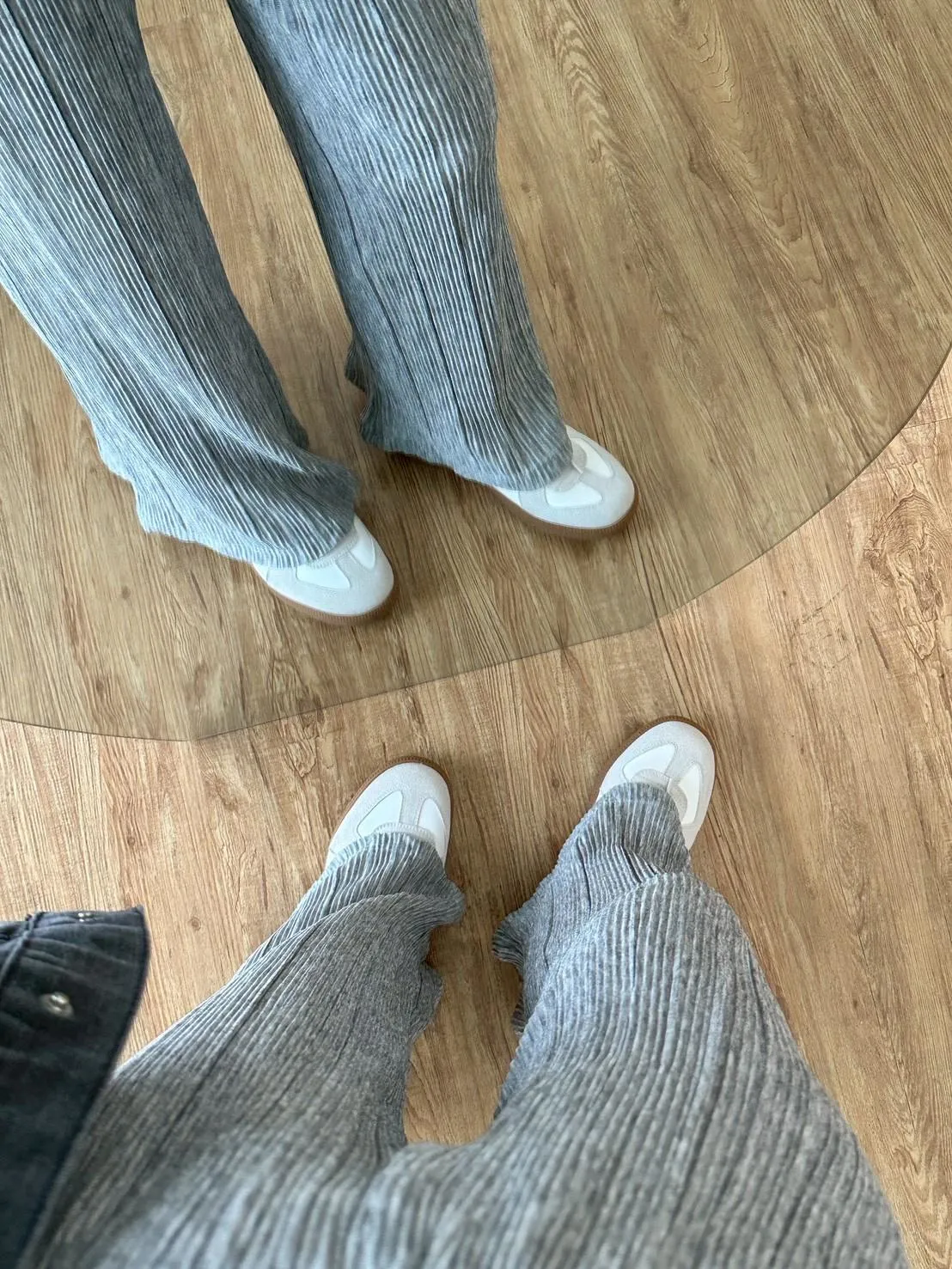 壓折寬直長褲