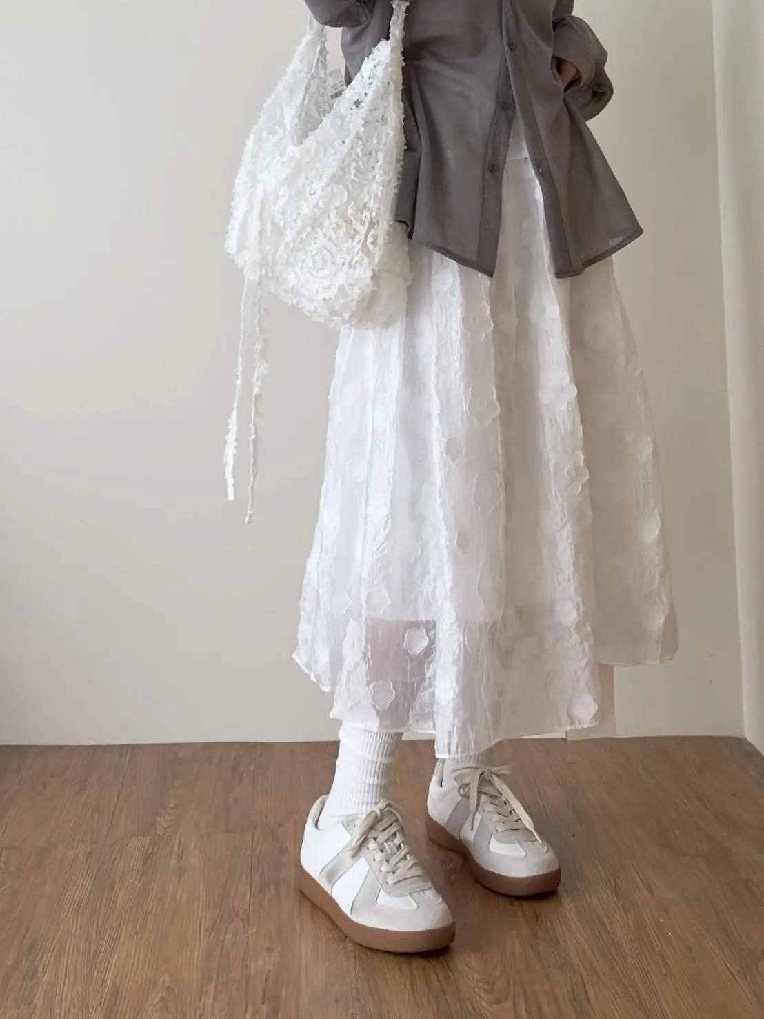 花朵雪紡長裙