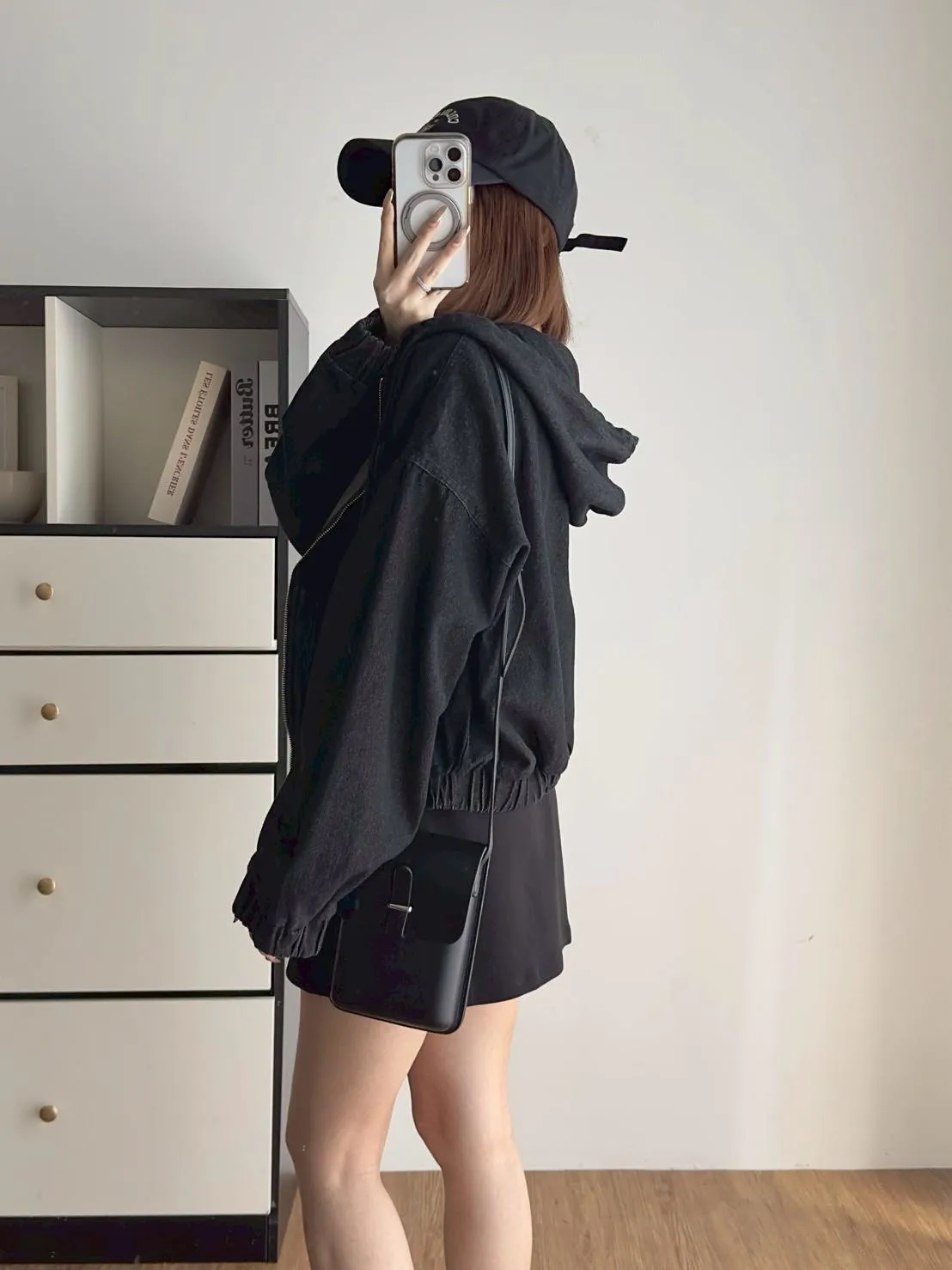 牛仔連帽拉鍊外套