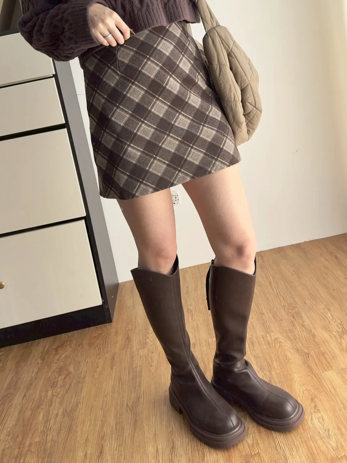 格子短褲裙