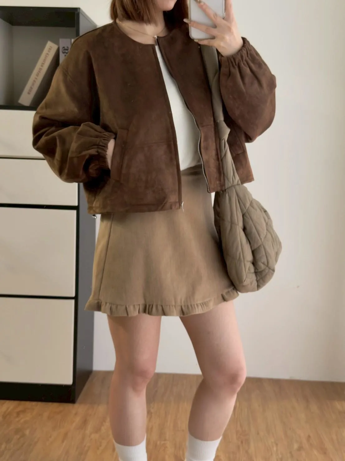 圓領麂皮絨外套