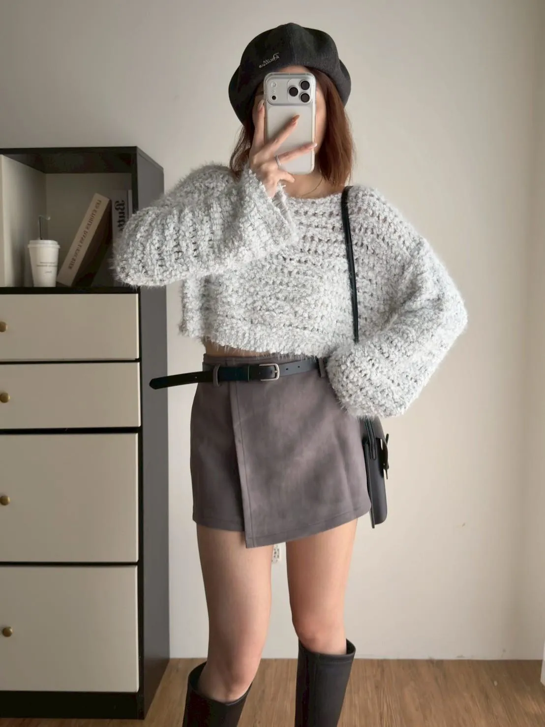 奶糯糯小格洞短板毛衣