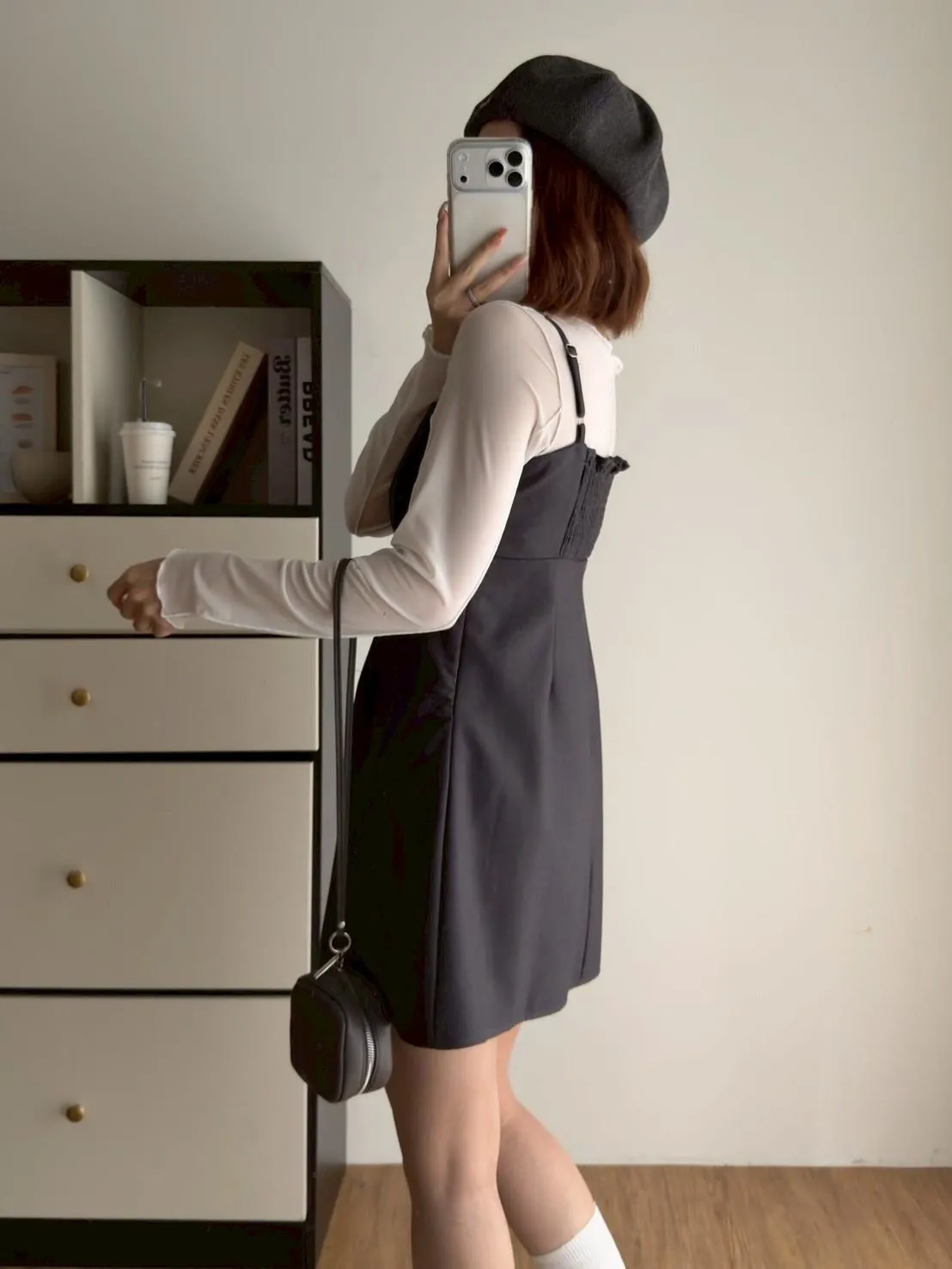 西裝細肩短洋裝