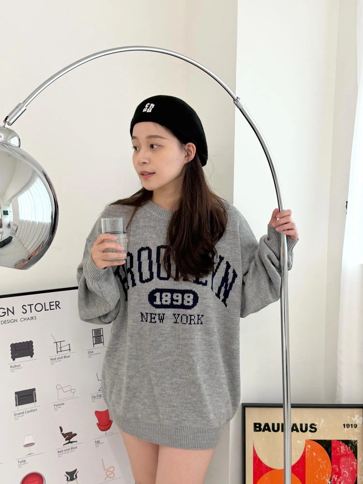 正韓布魯克林針織寬鬆衫