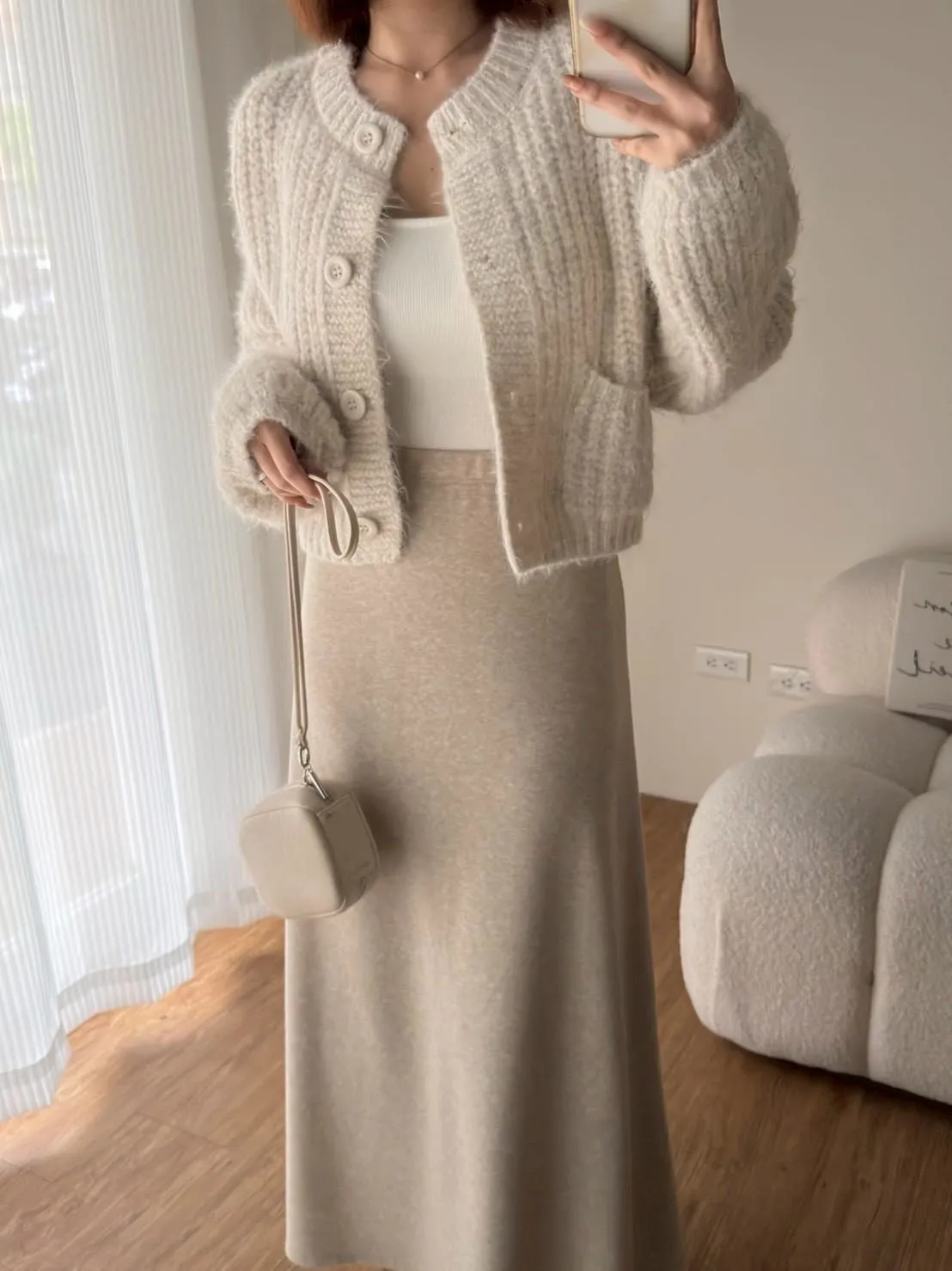 北極絨雙口袋排釦外套